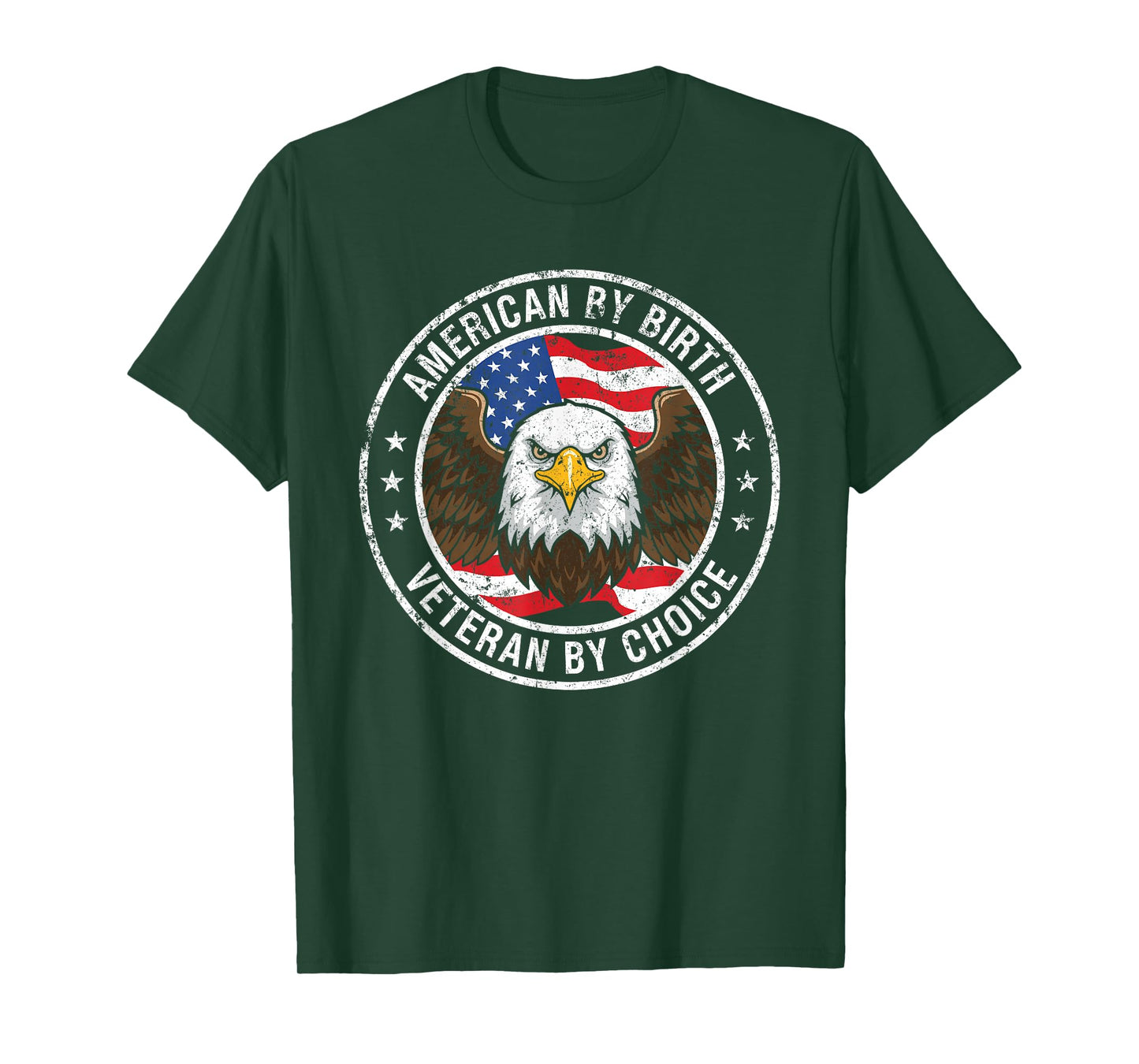 American by Birth Veteran by Choice US Flag Veterans Day T-Shirt