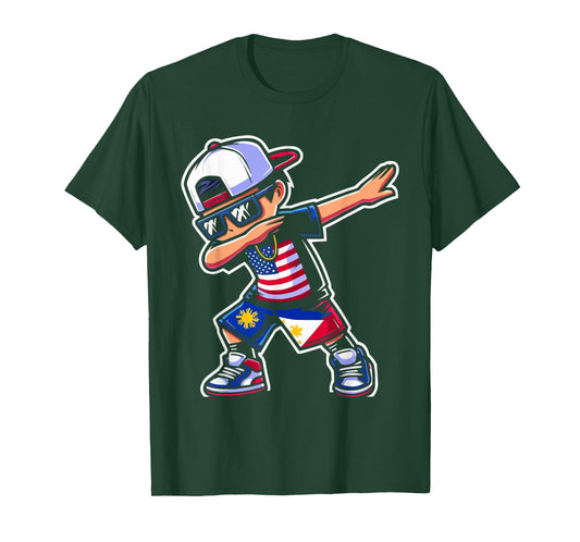 Half Filipino Half American USA Flag Philippines America T-Shirt