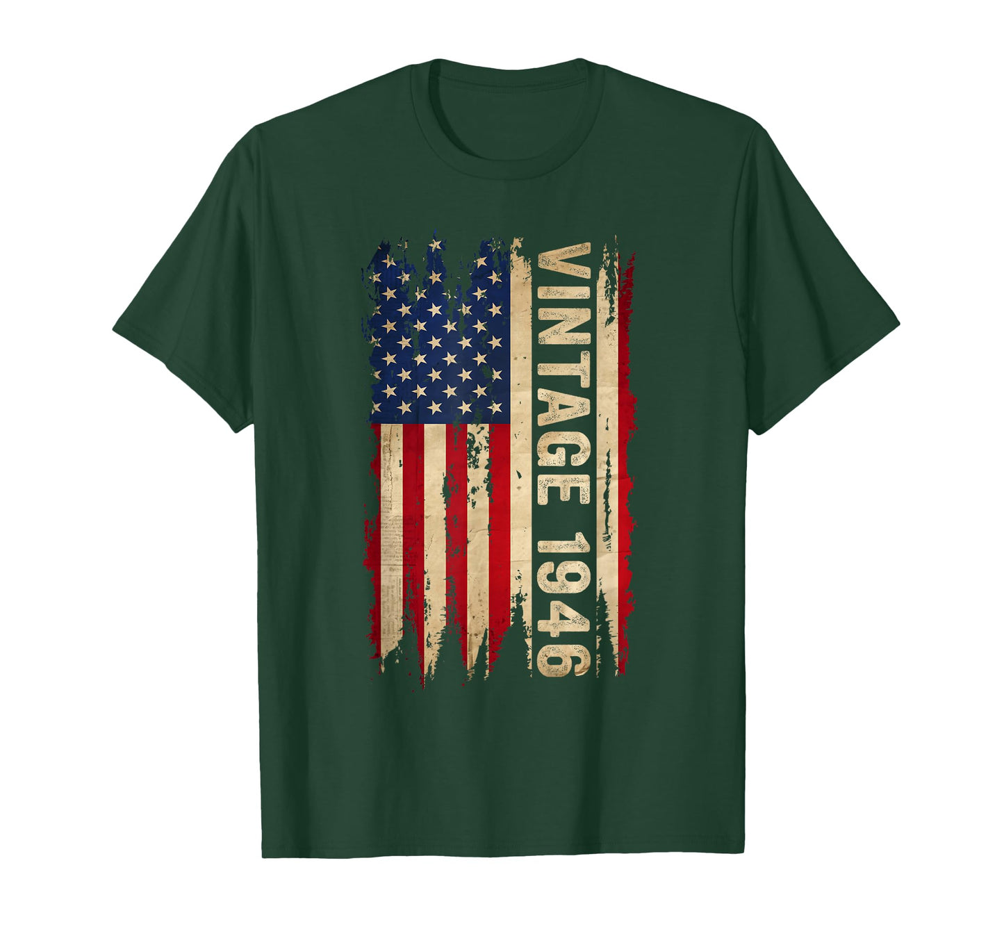 Vintage Made In 1946 American Flag 80th Birthday 80 Year Old T-Shirt