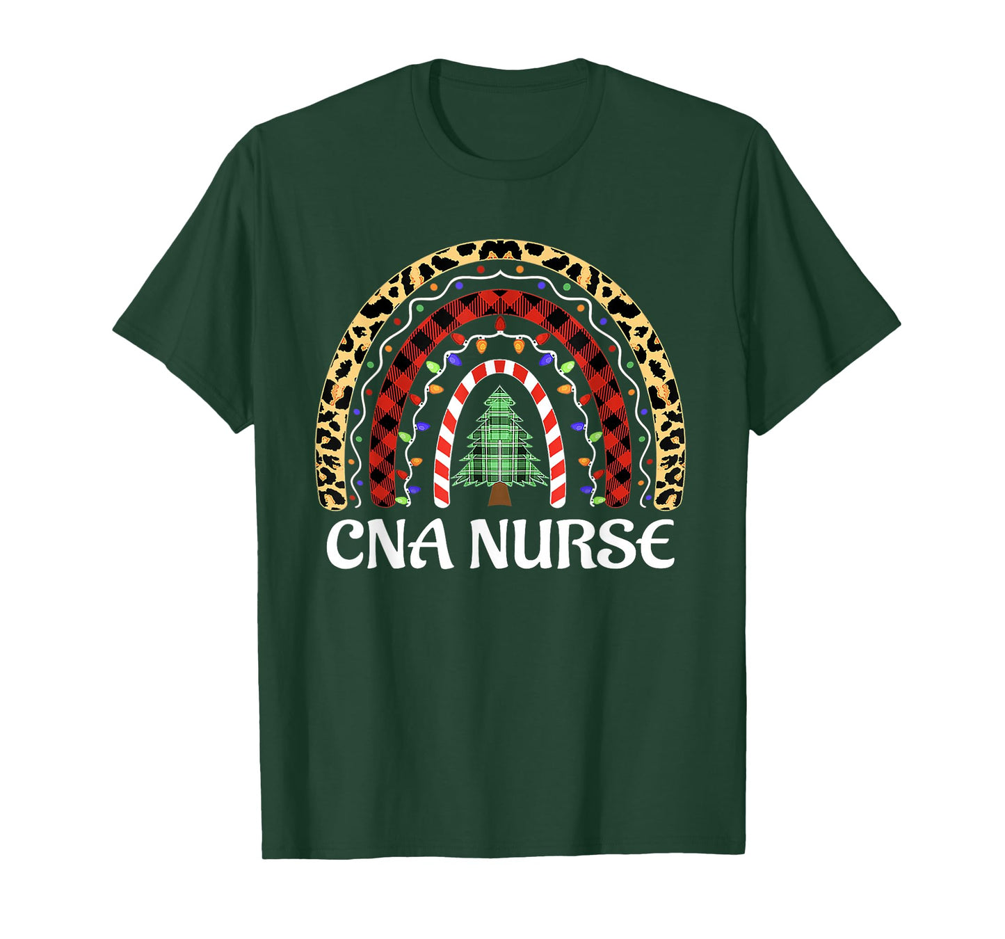Christmas CNA Nurse Leopard Rainbow Nurse Xmas Christmas T-Shirt