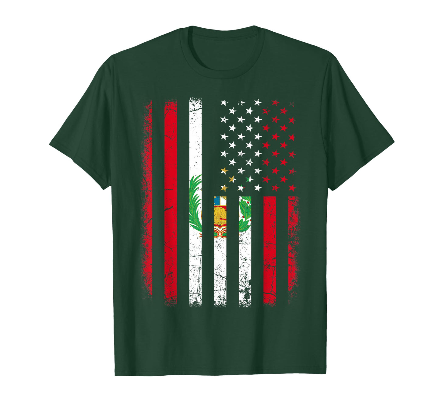 Peruvian American Flag Peruvian Roots Peru America T-Shirt Small