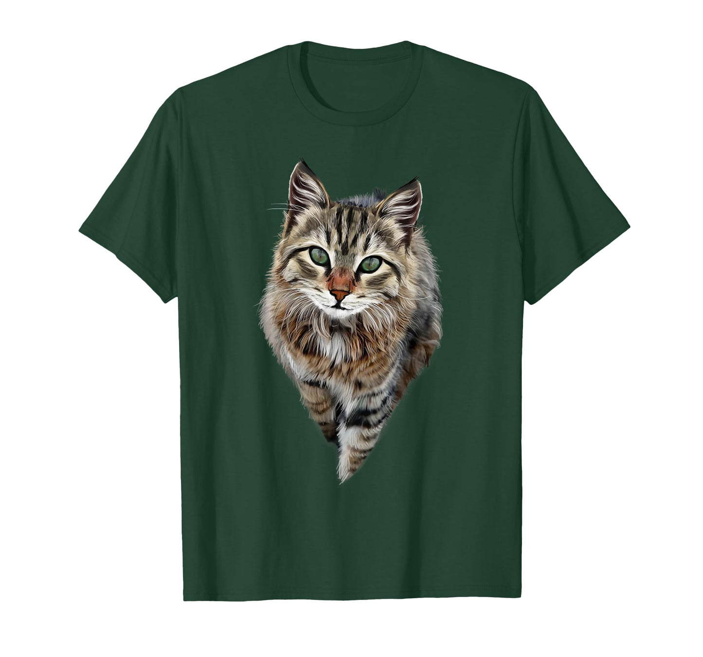 Brown Cat Green Eyes T-Shirt Cats Tee Shirt Gifts T-Shirt