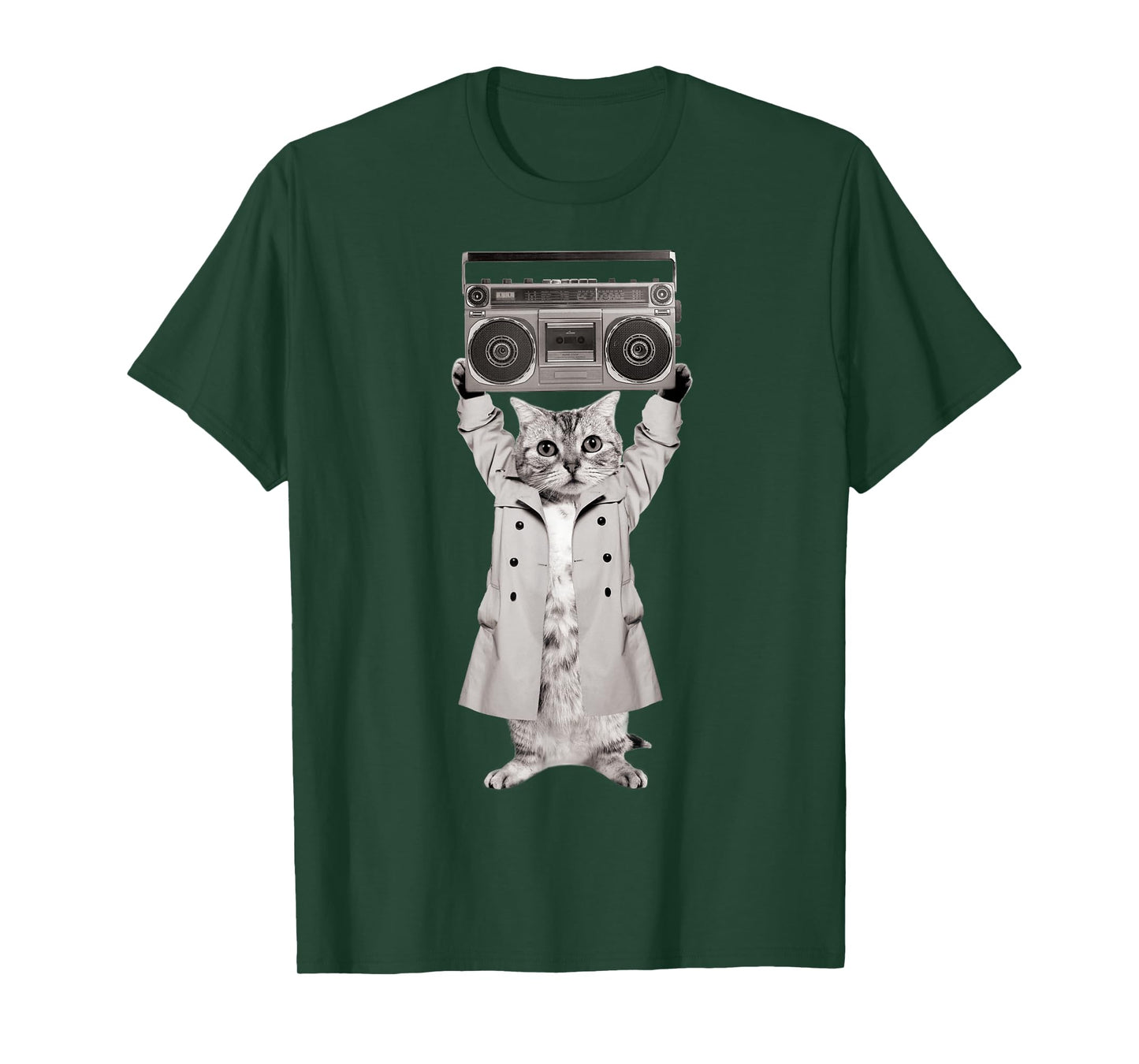 Say Something Cat Boombox Monotone T-Shirt