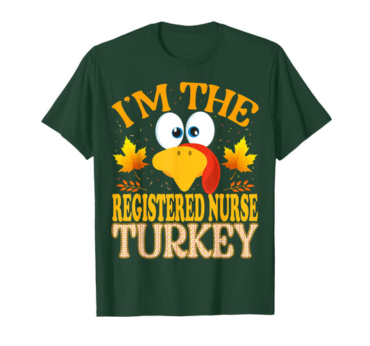 99 Gifts Thanksgiving Family Matching Pajamas - Thanksgiving I'm The Registered Nurse Turkey Matching T-Shirt - Unisex-Adults - Black - Small - Short Sleeve - Thanksgiving - T-Shirt