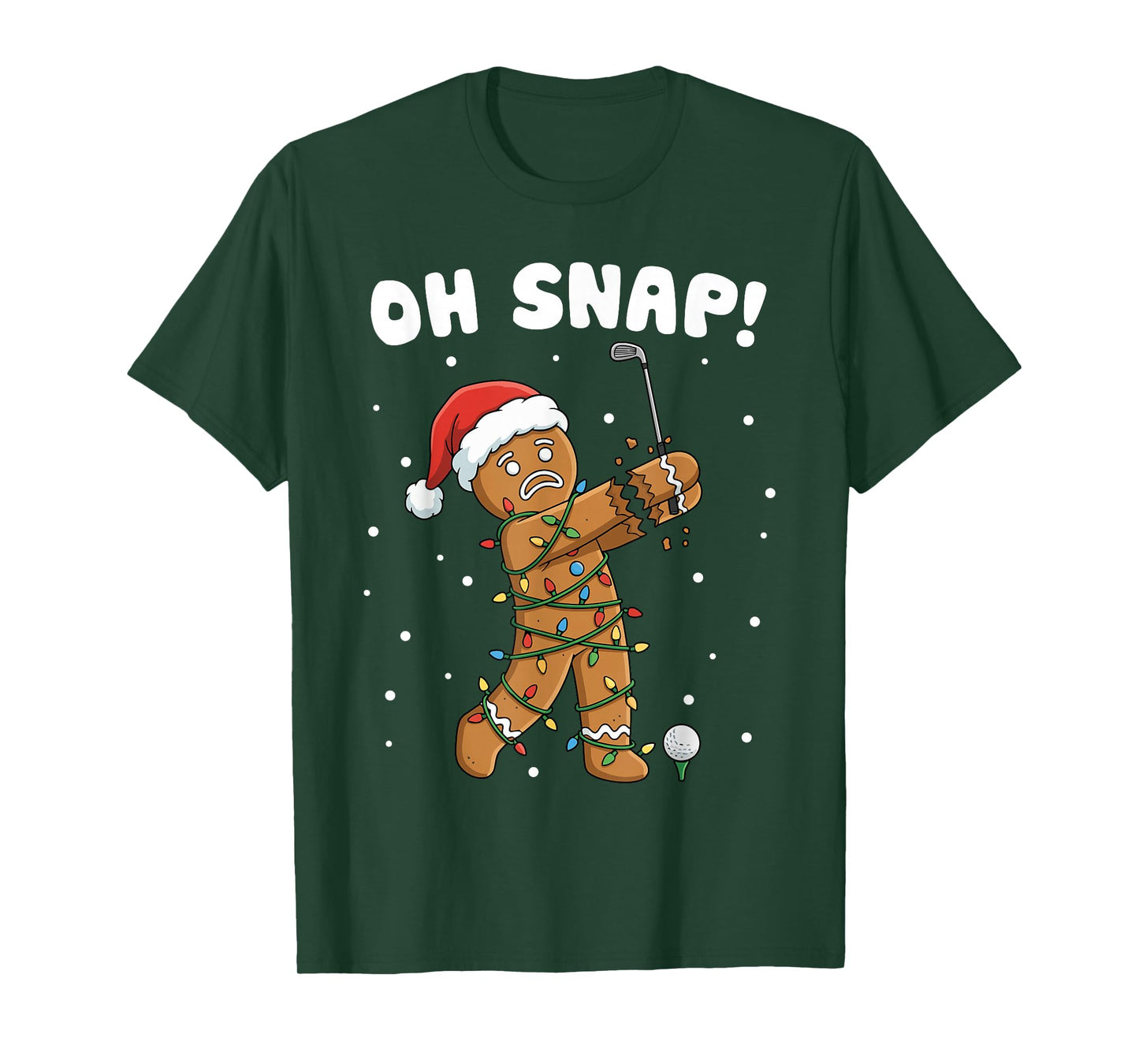 Christmas Gingerbread Oh Snap Cookie Xmas Golfer Golf Player T-Shirt