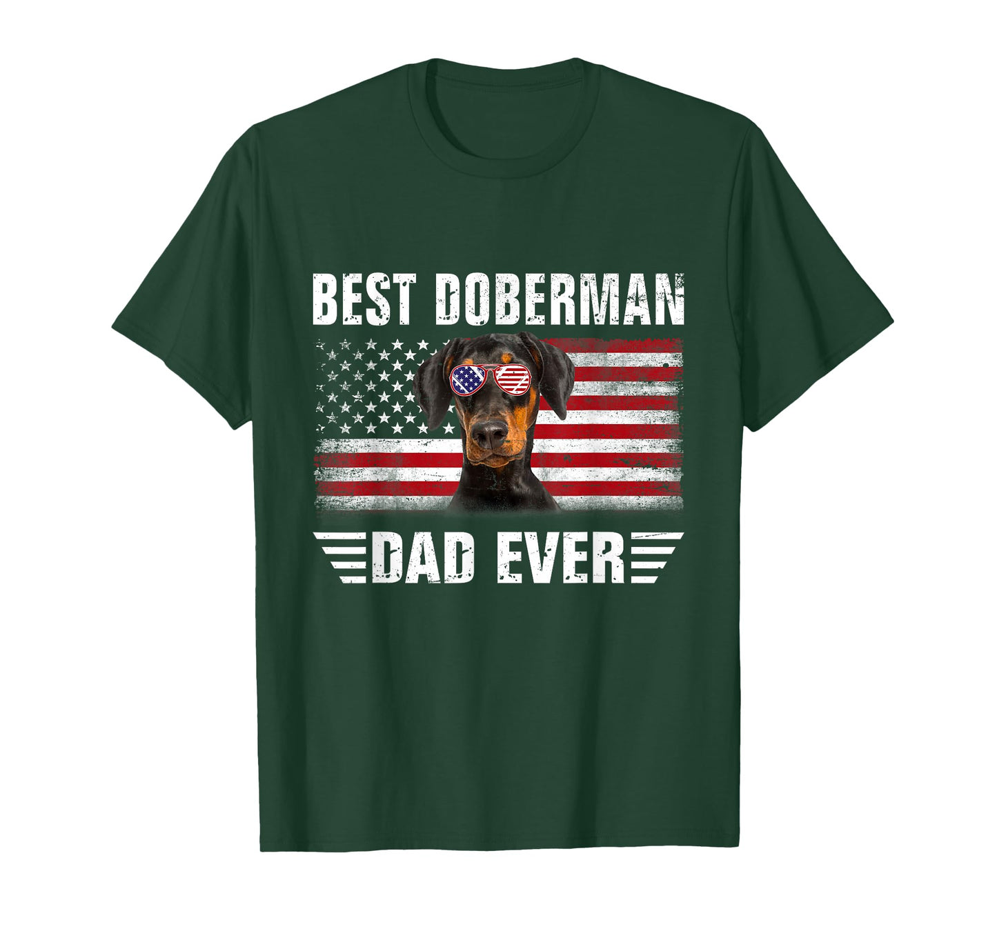 American Flag Best Doberman Dad Ever Tee Dog Dad T-Shirt