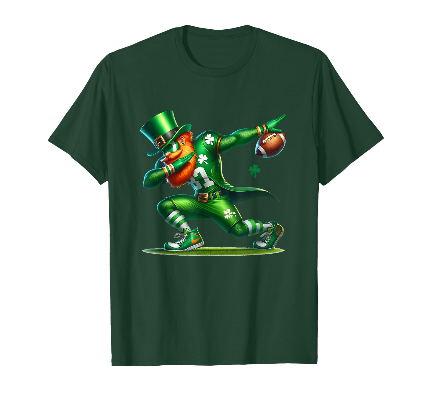 Dabbing Leprechaun Football St Patricks Day Boys Men Sports T-Shirt