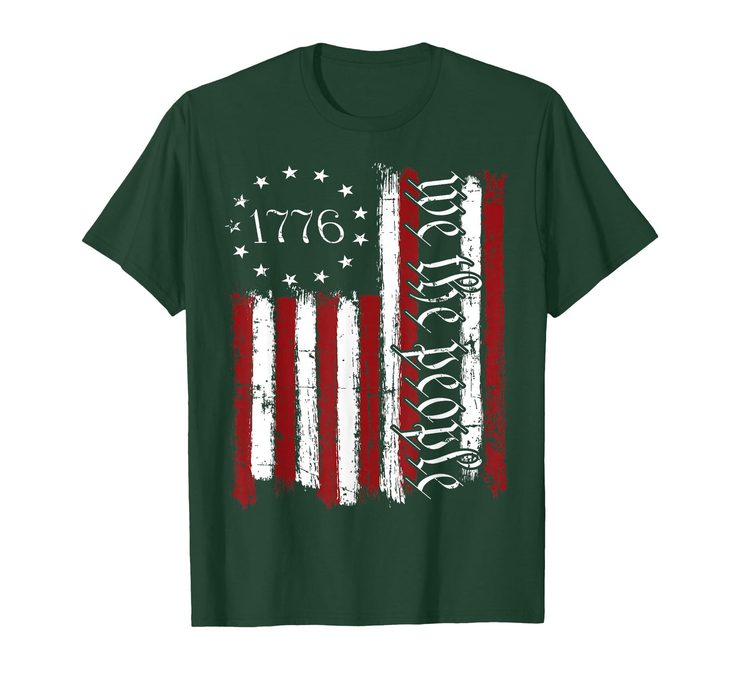 Old American Flag Patriotic 1776 We The People USA T-Shirt
