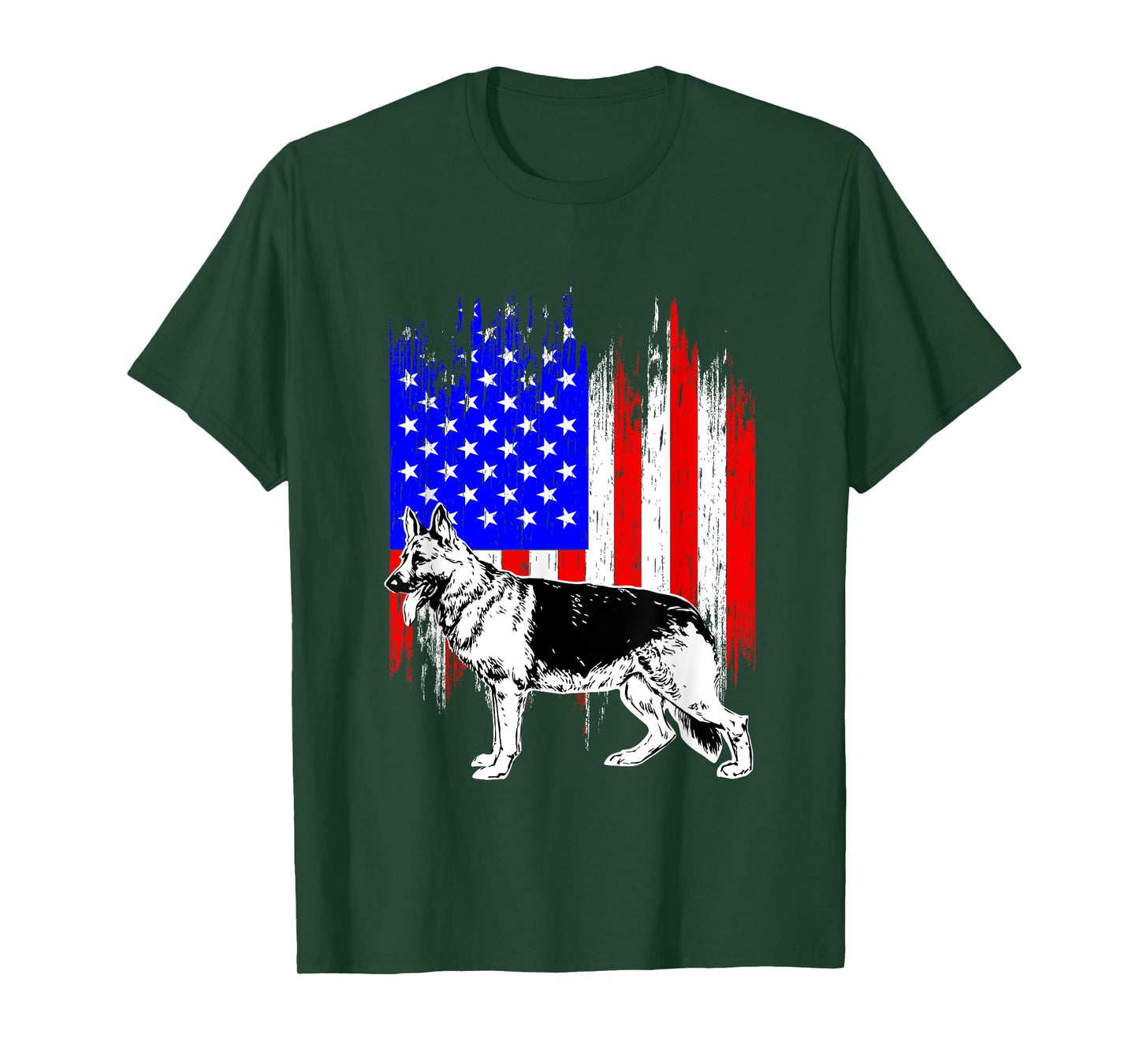 Patriotic German Shepherd American Flag Dog Lover Gift T-Shirt