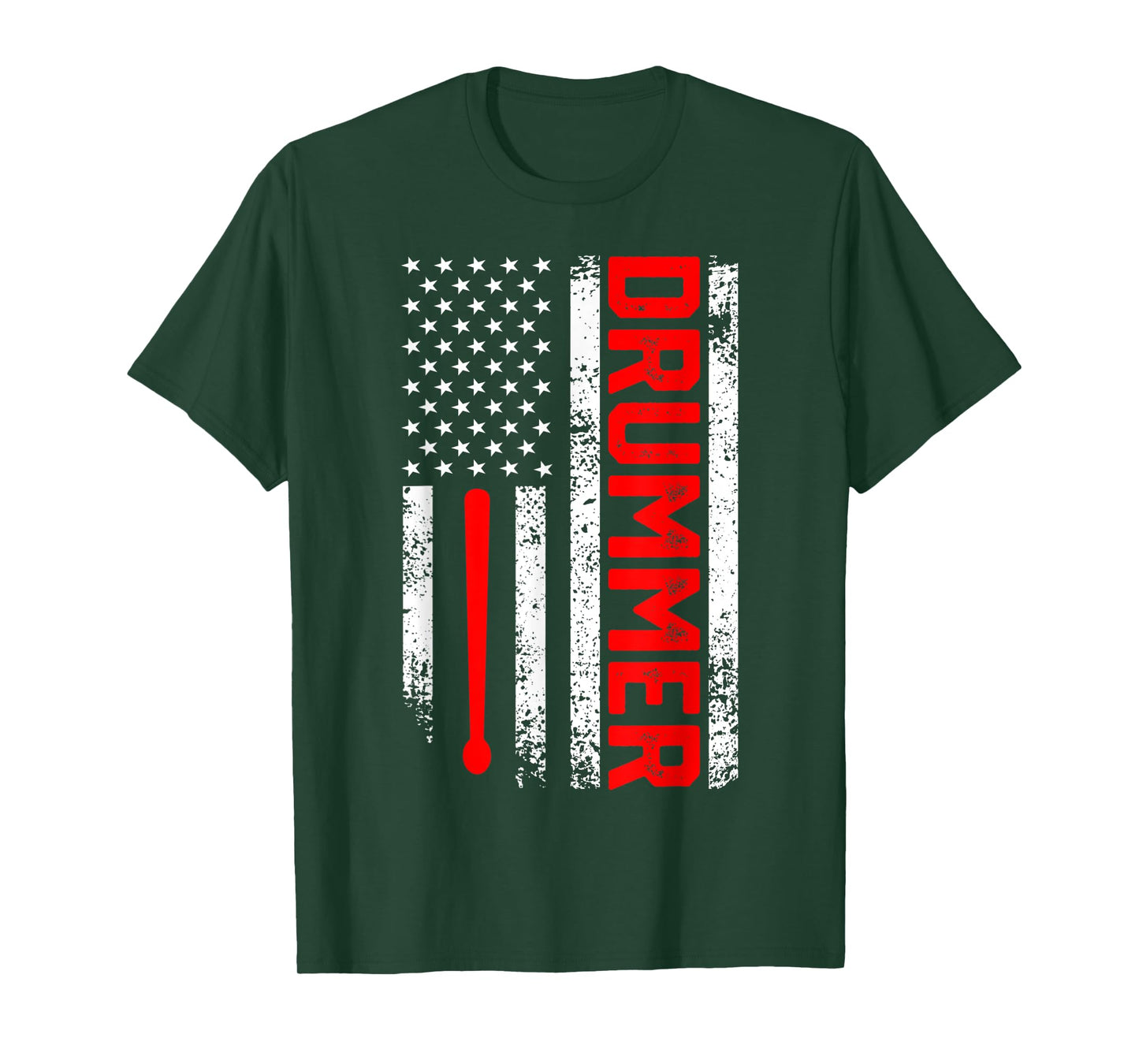 Drummer 4th of July Vintage American Flag Drumming Gift T-Shirt