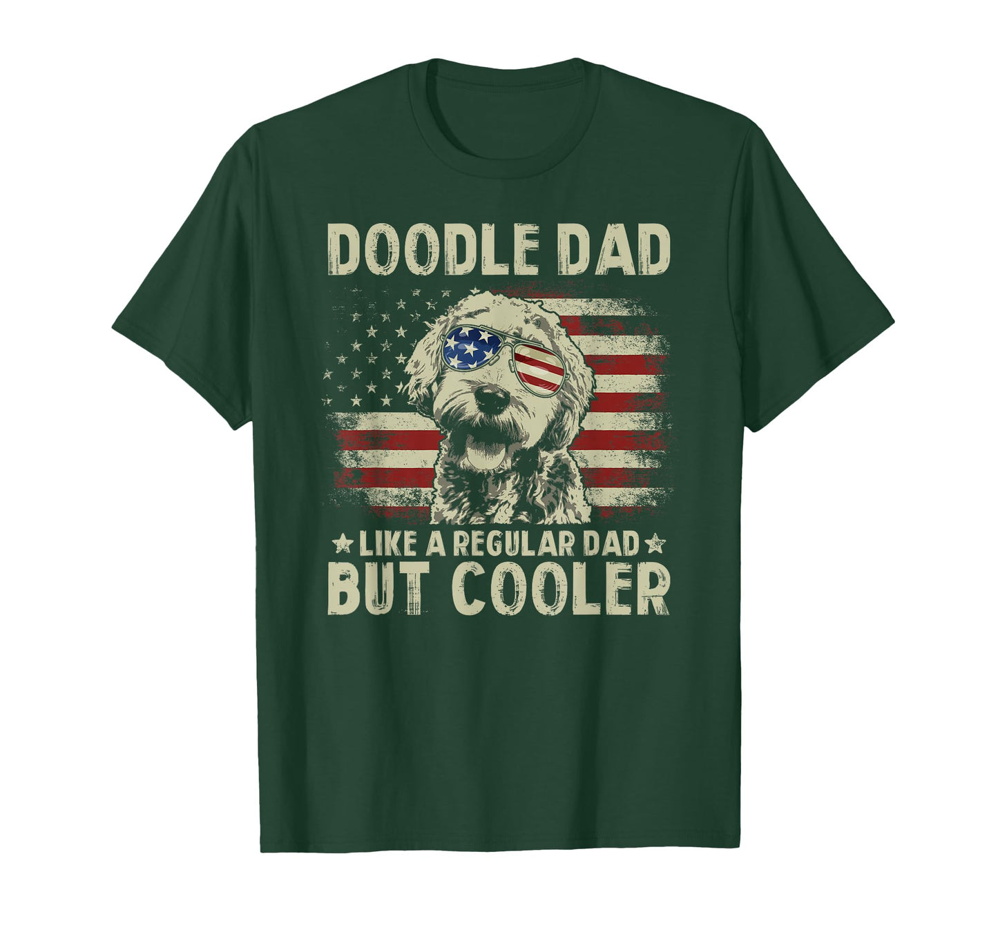 Vintage USA Flag Goldendoodle Doodle Dad Fathers Day Men T-Shirt