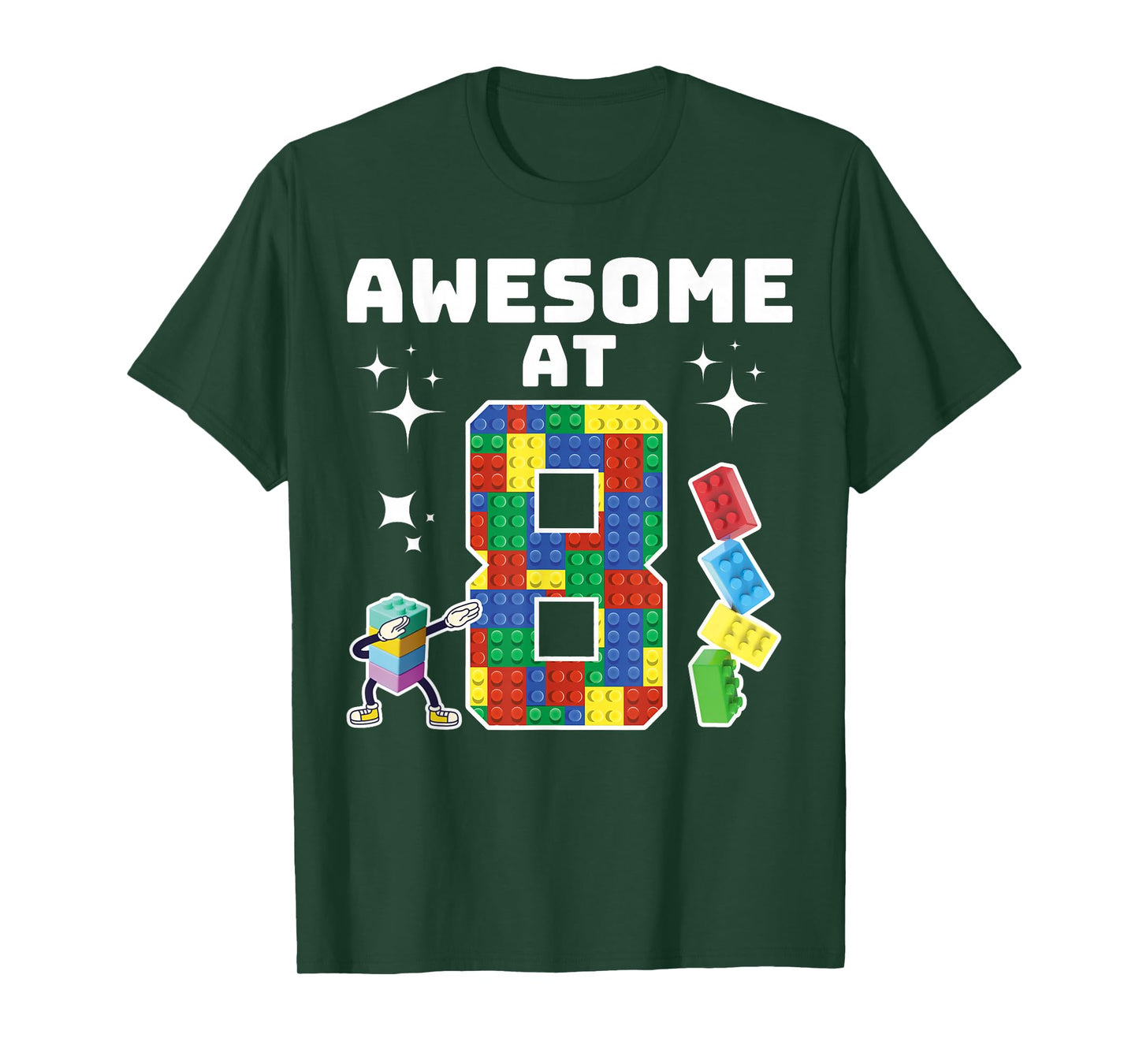 Building Blocks Building Bricks 8th Birthday Boy Dabbing Boy T-Shirt