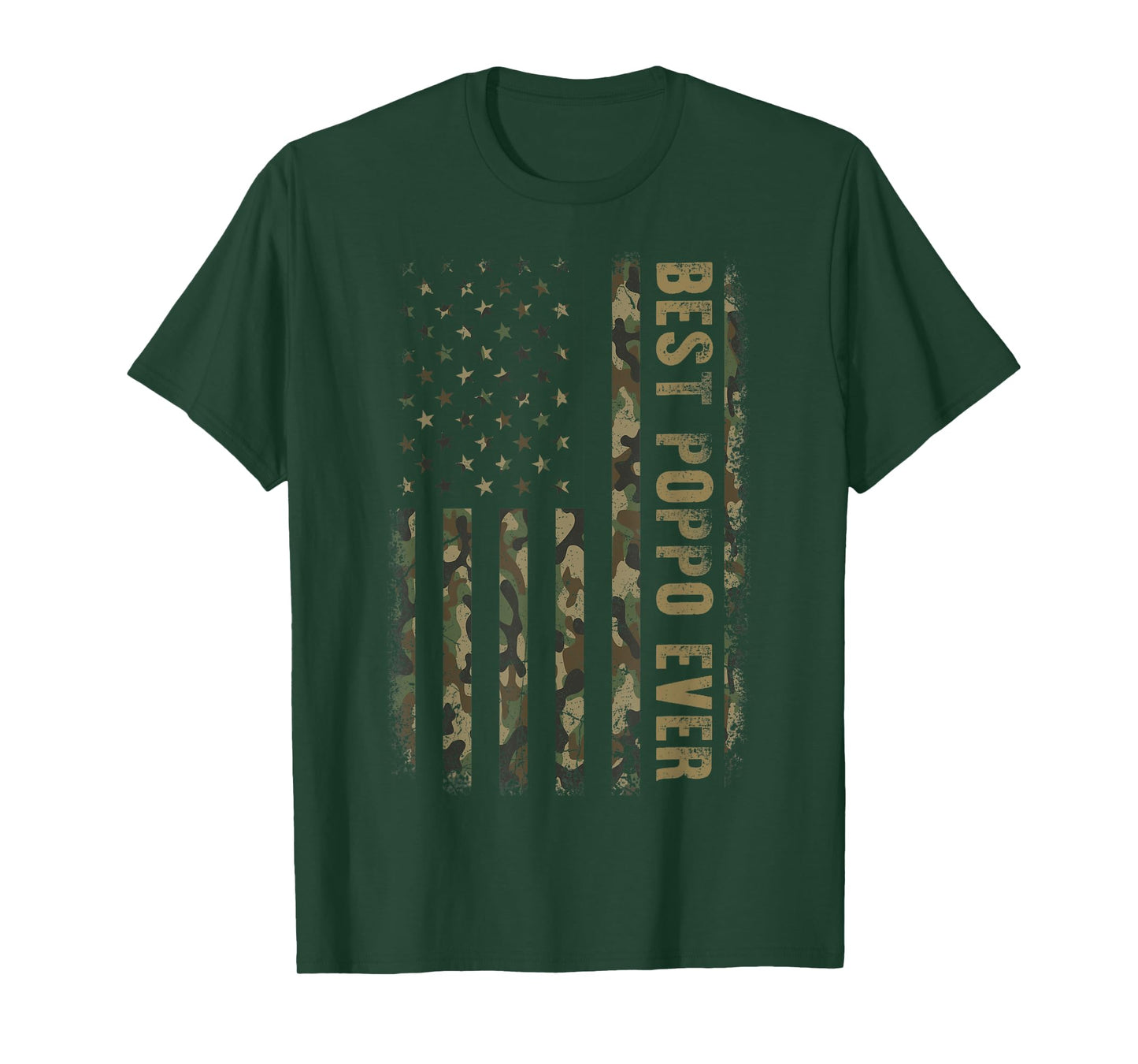 Best Poppo Ever Camouflage American Flag Father's Day T-Shirt