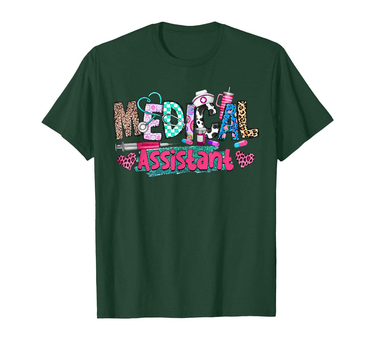 CMA Medical Assistant Nurse Leopard Stethoscope Women Men T-Shirt