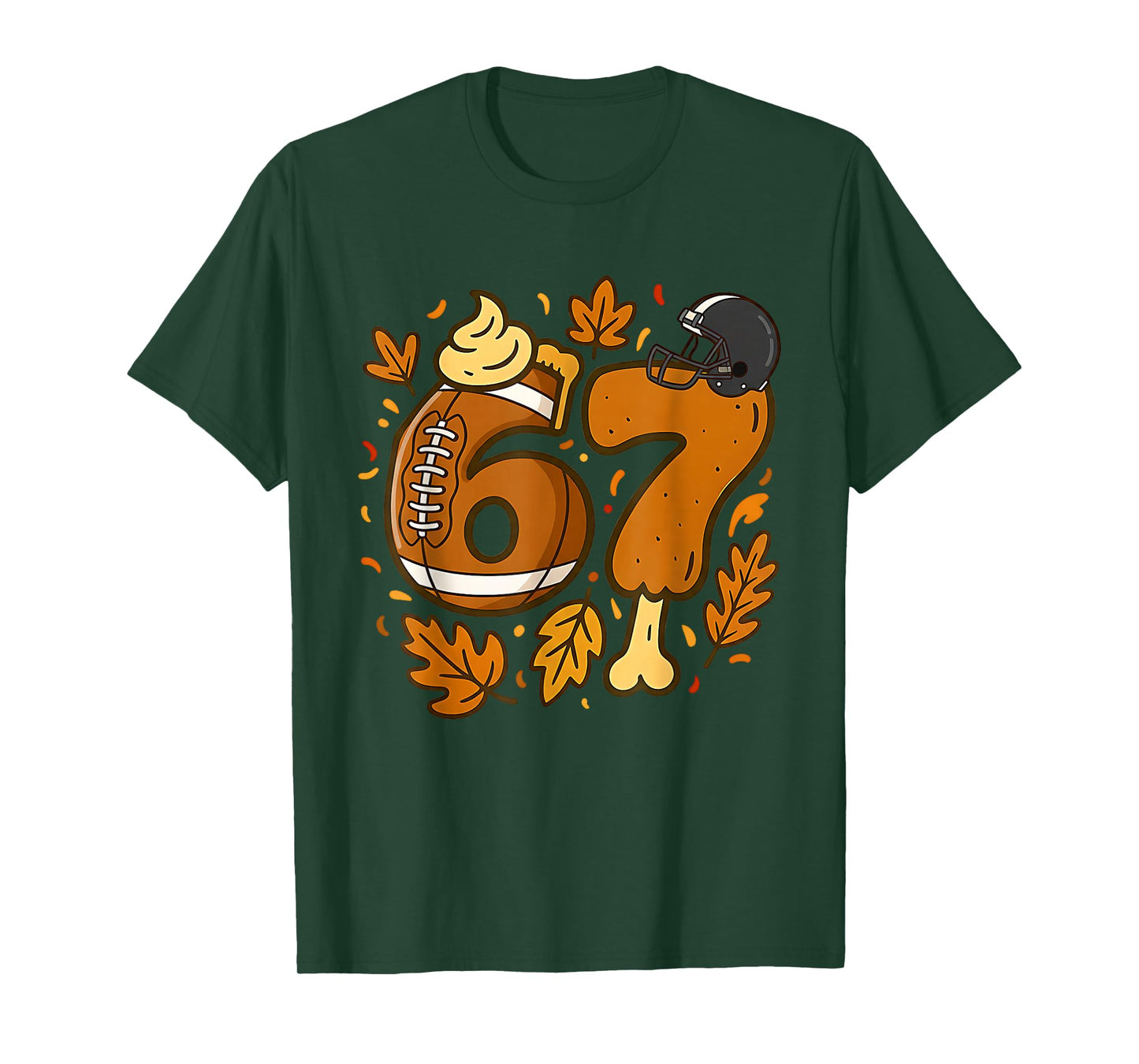 67 Thanksgiving Meme Funny Six Seven Gen Alpha Slang Turkey T-Shirt