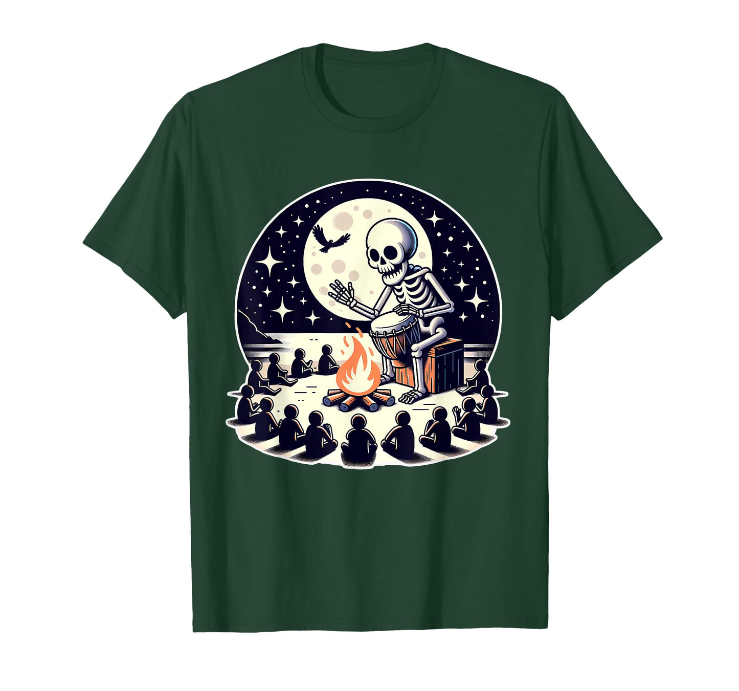 Halloween Skeleton Djembe Drum T-Shirt