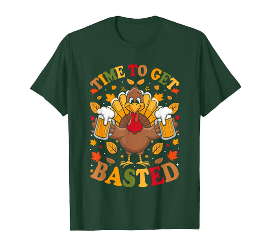 Time to Get Basted Turkey Wine Lover Thanksgiving Men Women T-Shirt