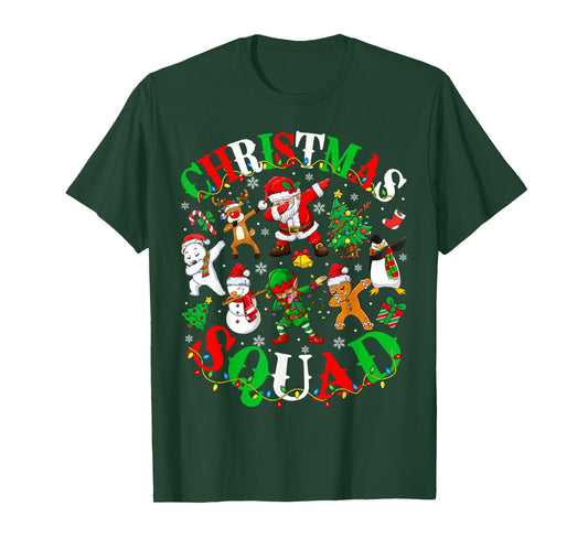 Christmas Squad Santa Dabbing Elf Family Matching Pajamas T-Shirt
