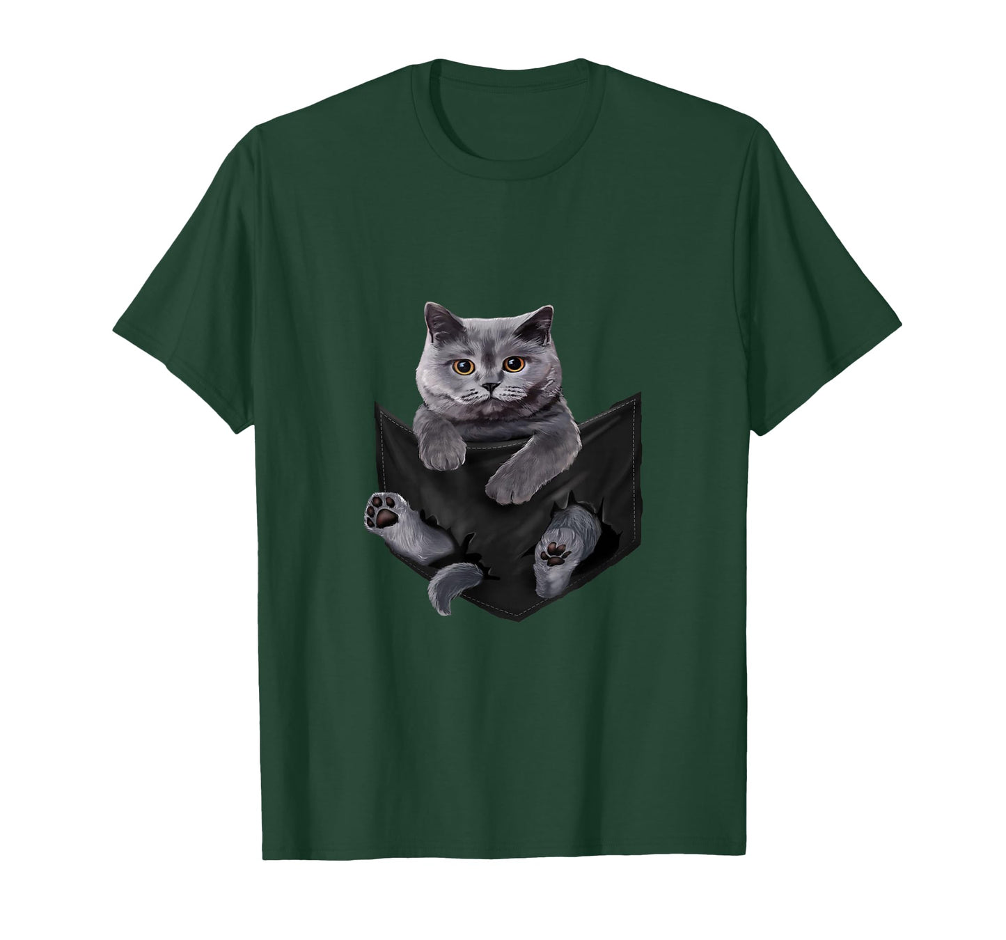 Cat Lovers British Shorthair In Pocket Funny Kitten T-Shirt