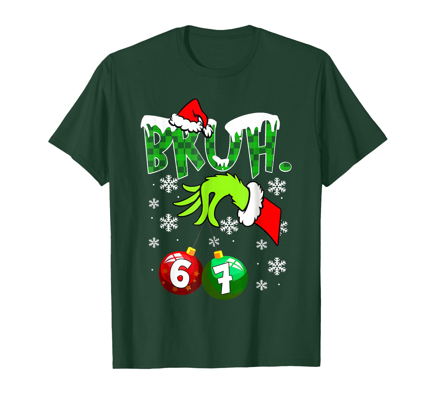 Funny Meme Bruh 6-7 Matching Family Christmas Six Seven T-Shirt