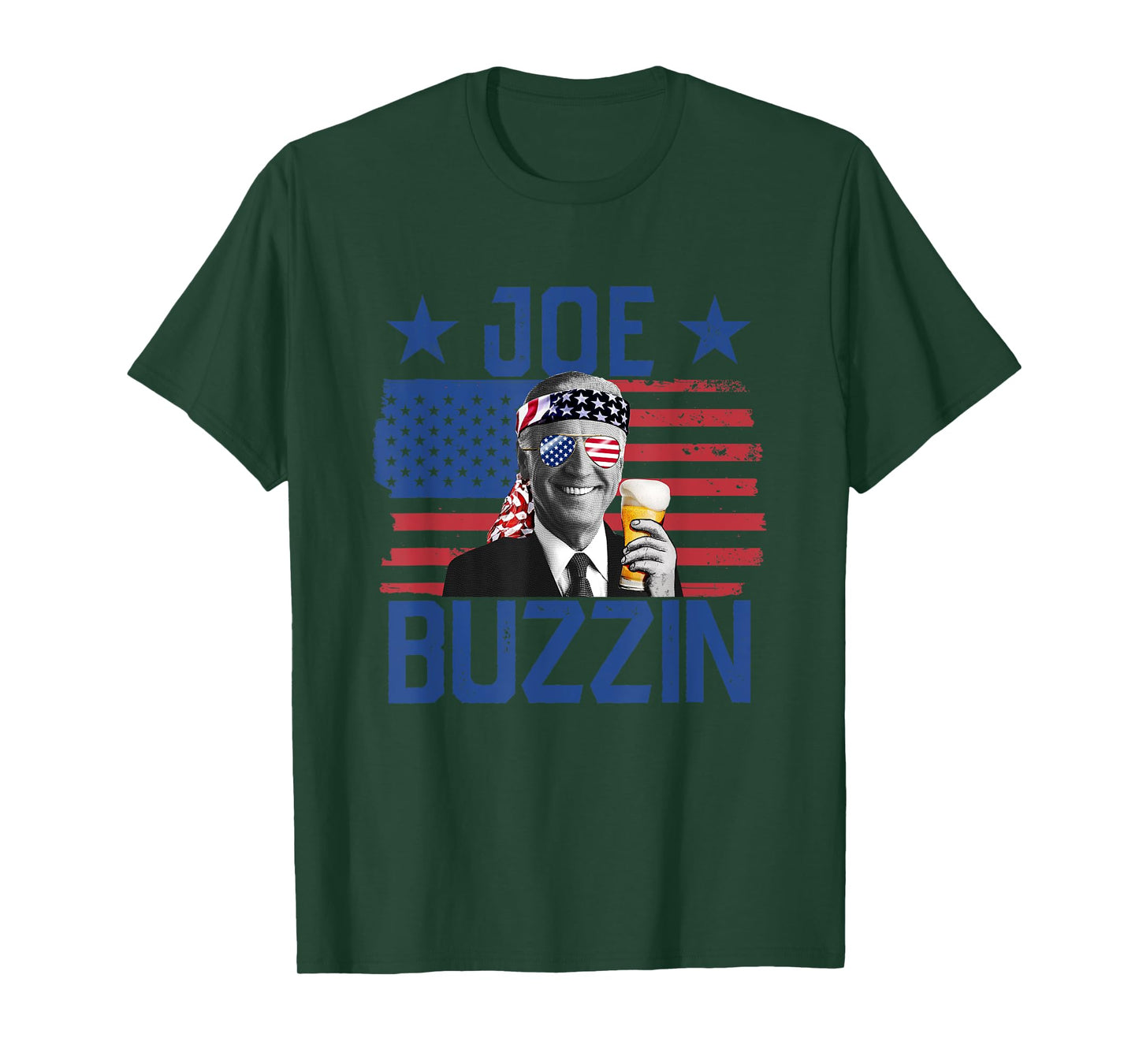 Joe Buzzin' 4th Of July Funny Drinking President Joe Biden Women Men T-Shirt