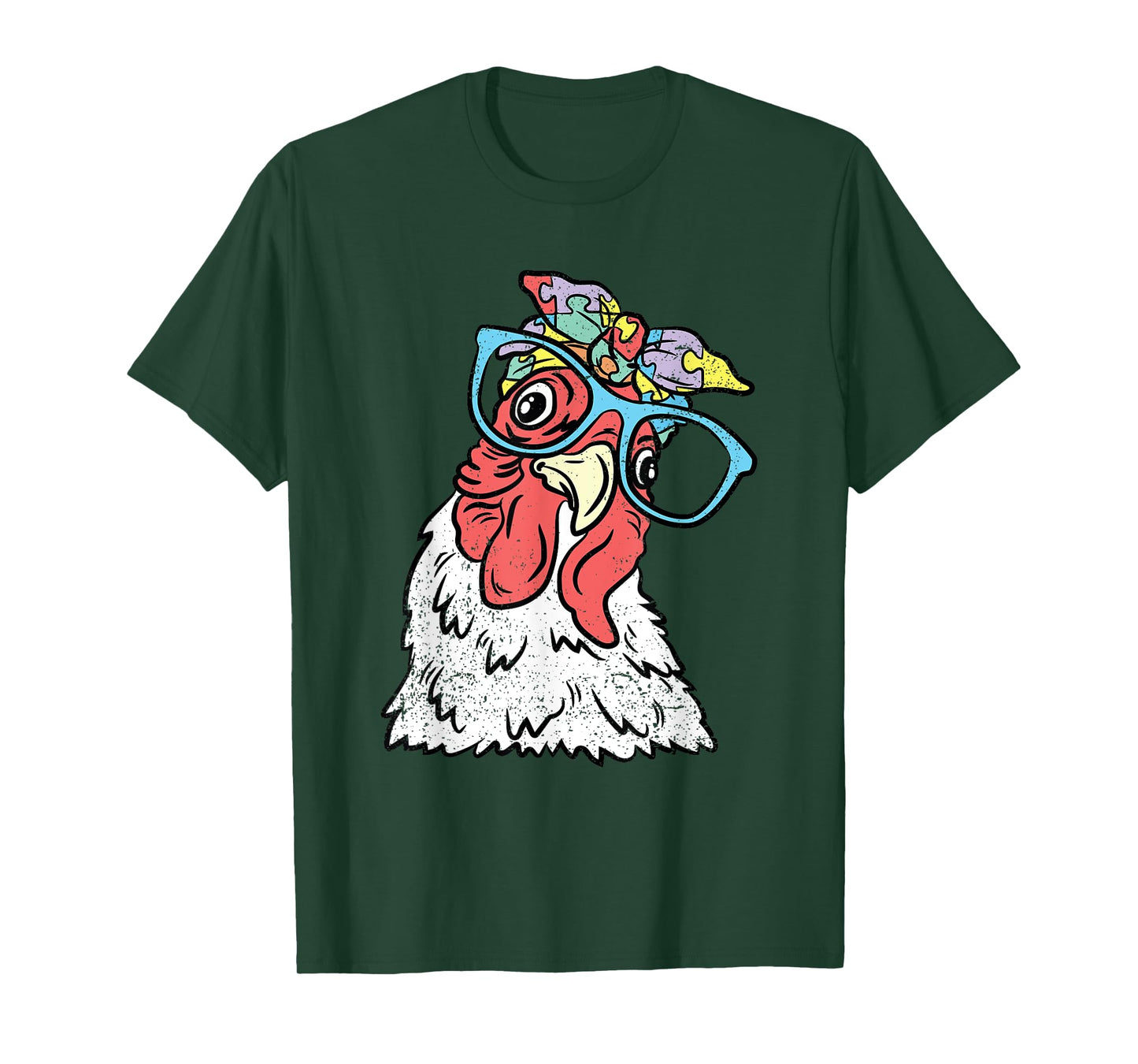 Chicken Puzzle Piece Autism Awareness Autistic Warrior T-Shirt
