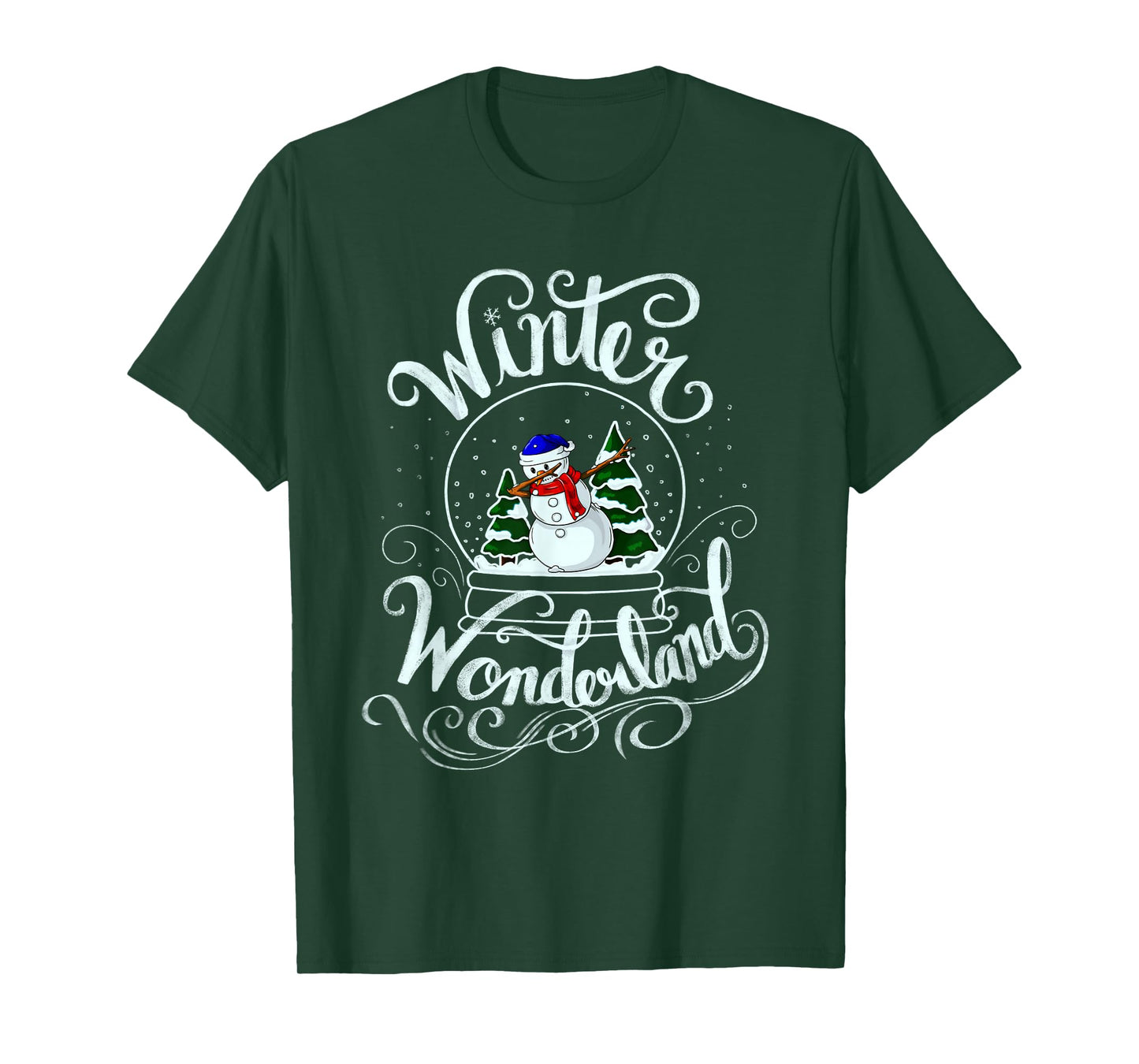Winter Wonderland Snow Glob Xmas Dabbing Snowman Snowball T-Shirt