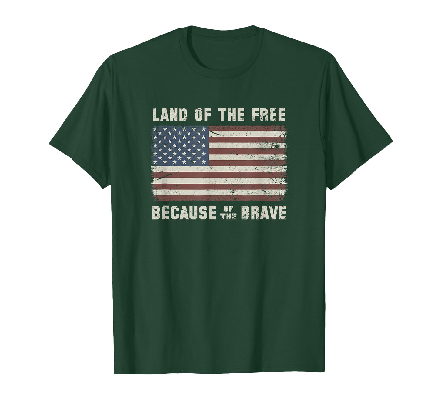 Land of The Free Because of The Brave Vintage Flag T-Shirt