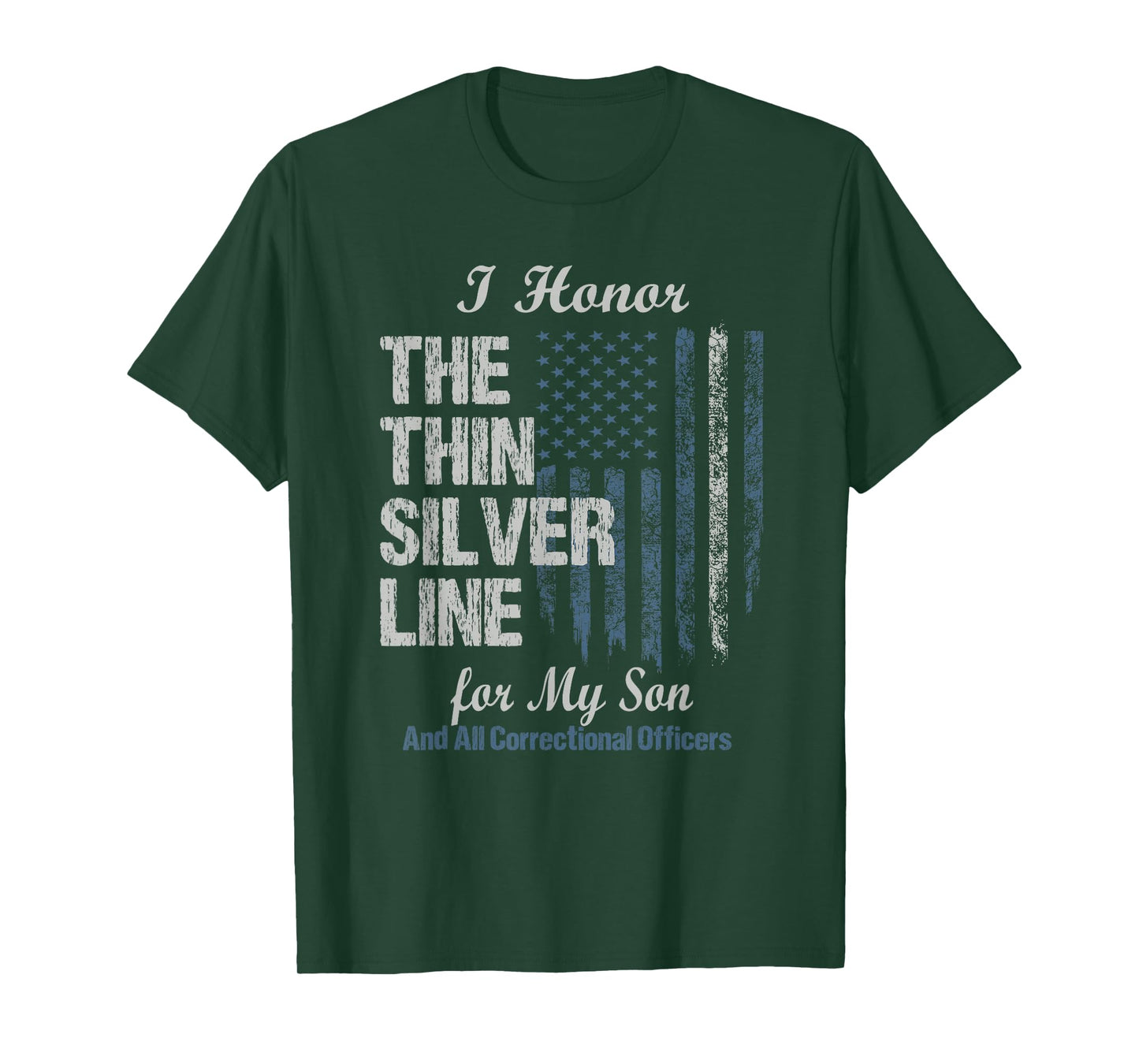 Correctional Officer Son - Thin Silver Line Corrections T-Shirt