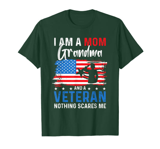 Veterans Day Woman Brave Heroes Proud Female USA Mom Grandma T-Shirt