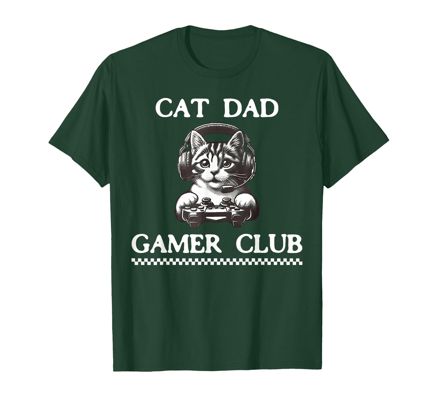 Cat Dad Gamer Club Funny Cat Lover Gaming Game Father's Day T-Shirt