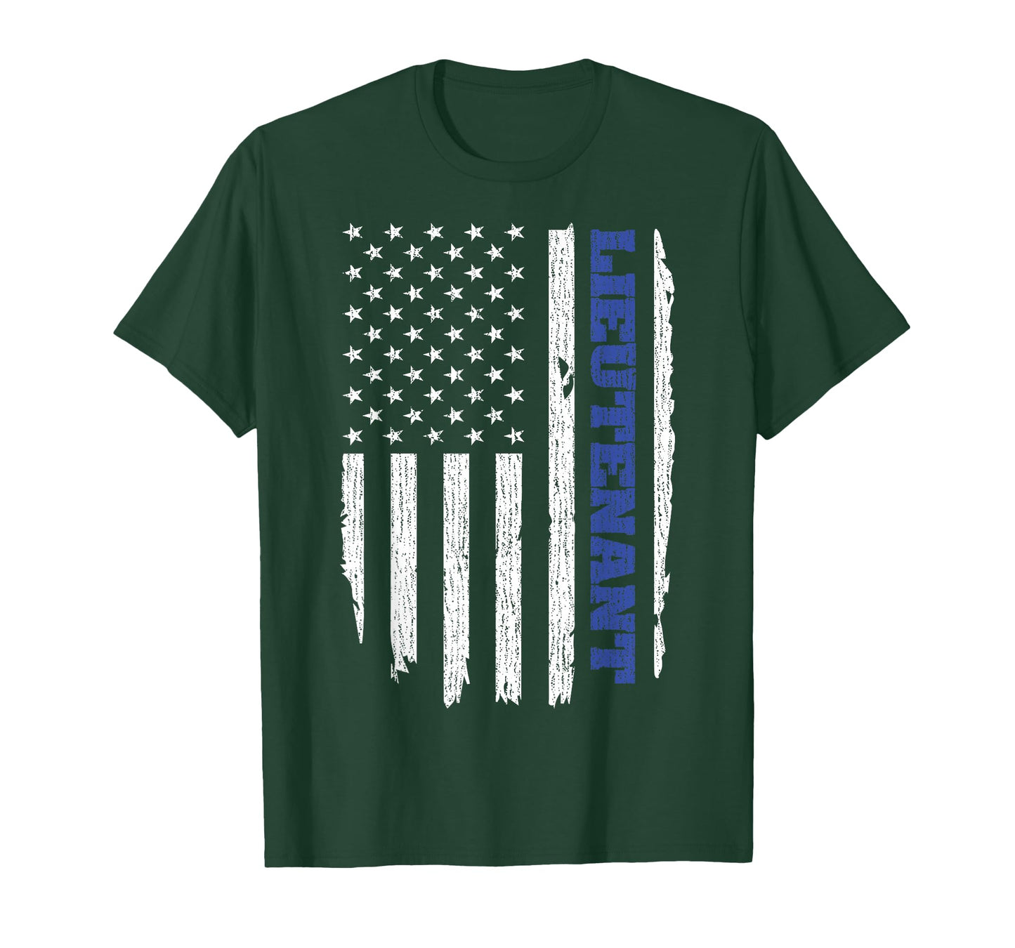 Police Lieutenant American Flag USA Thin Blue T-Shirt