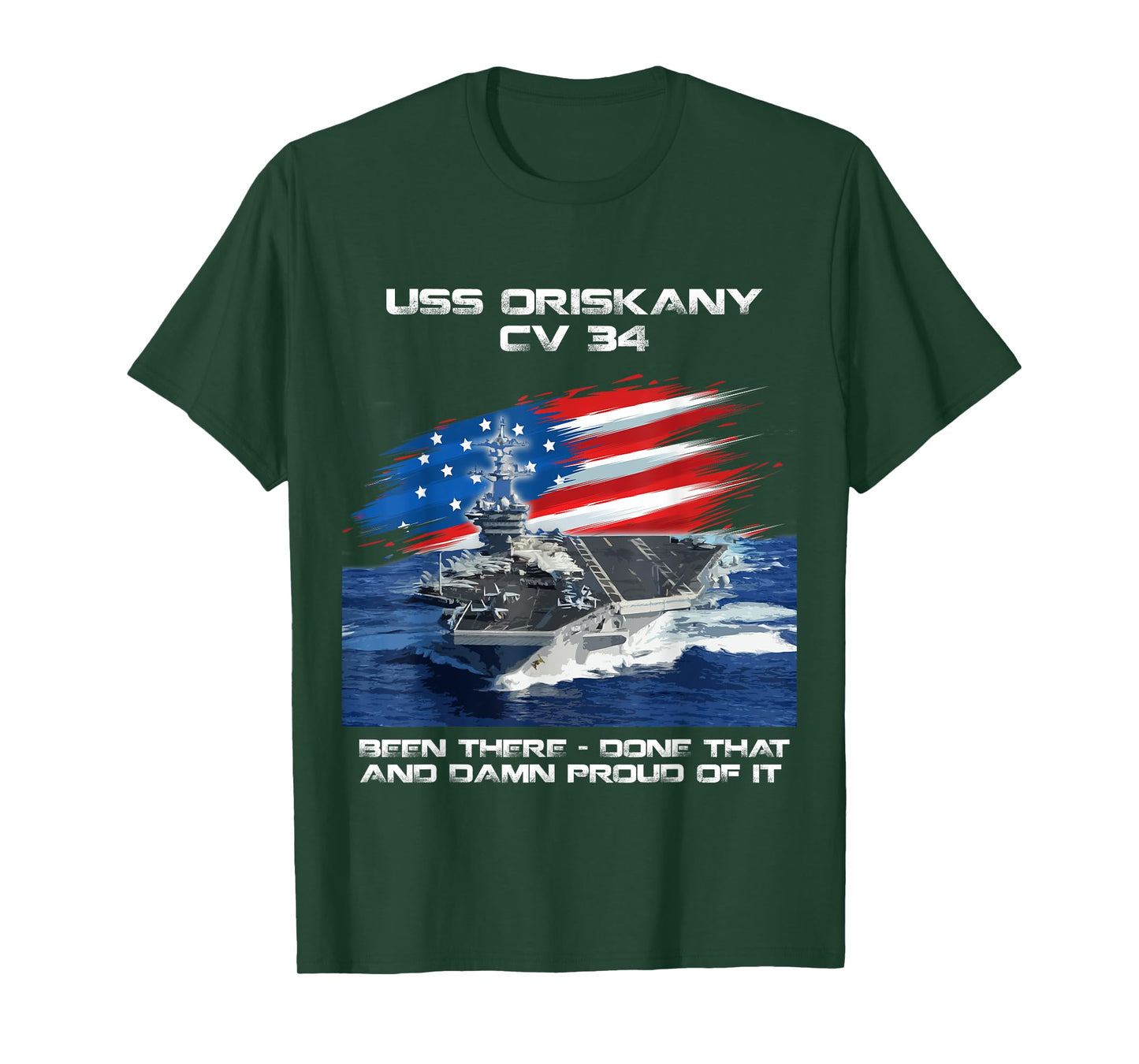 USS Oriskany CV 34 Aircraft Carrier Veteran USA Flag Xmas T-Shirt for Women Men