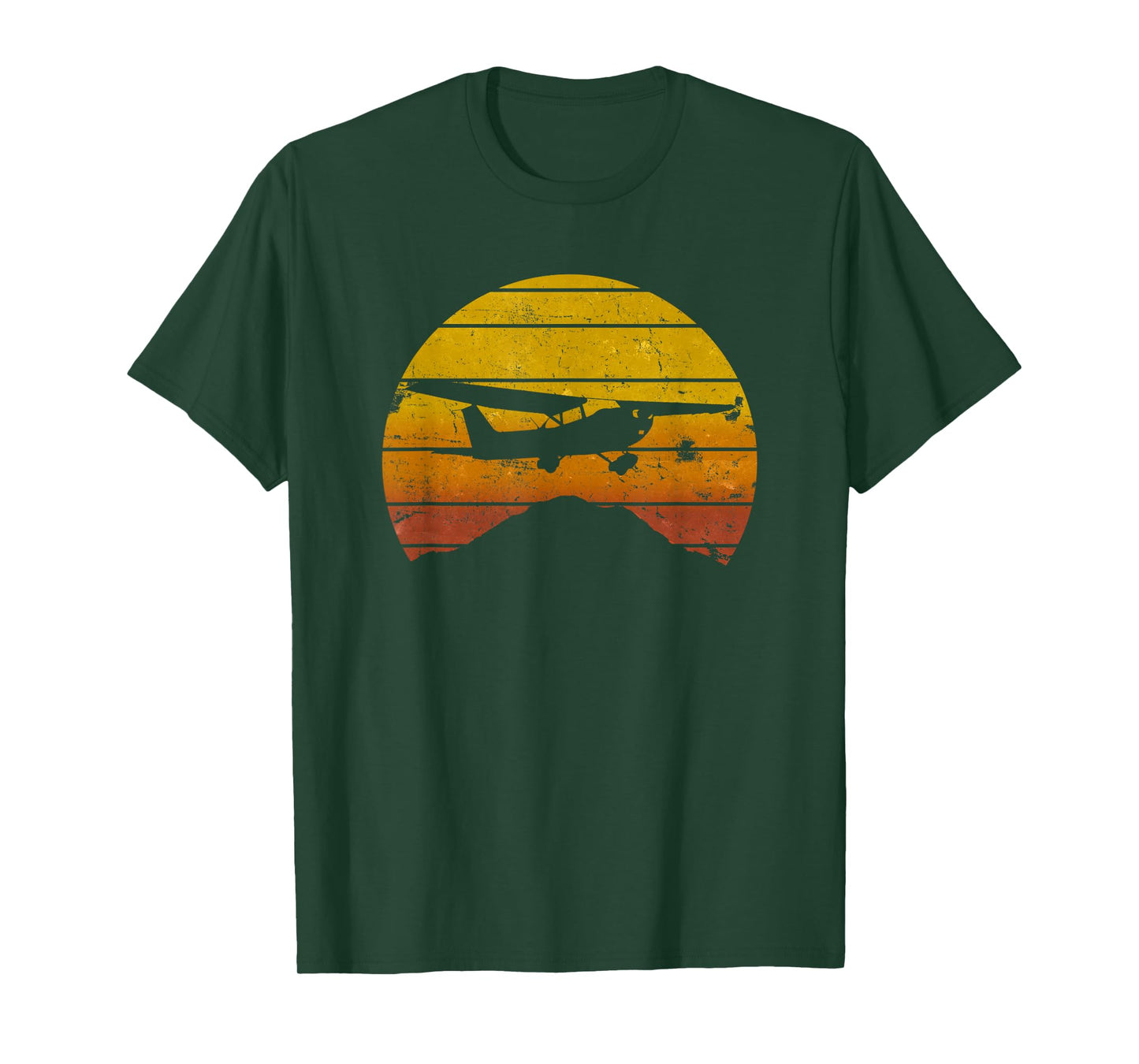 172 Skyhawk Mountain Sunrise Private Pilot Aeroplane Vintage T-Shirt