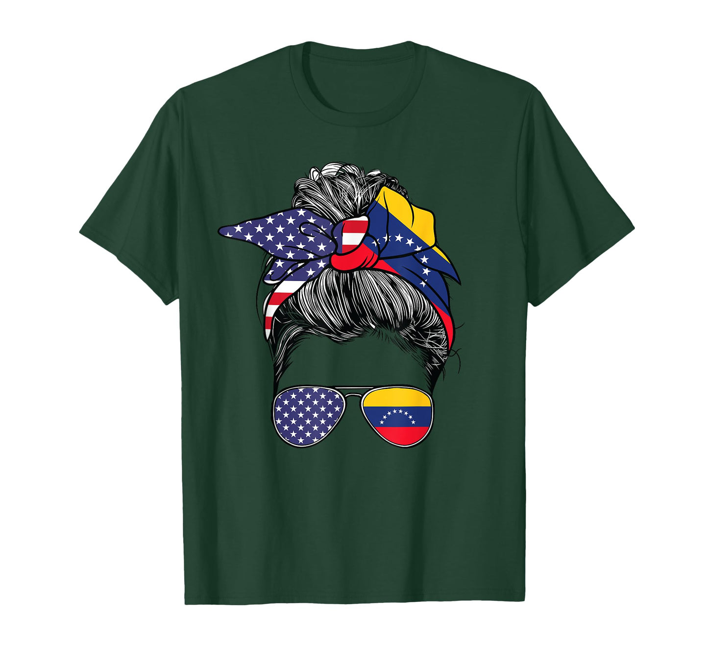 Venezuelan Women Girl USA Heritage American Venezuela Flag T-Shirt