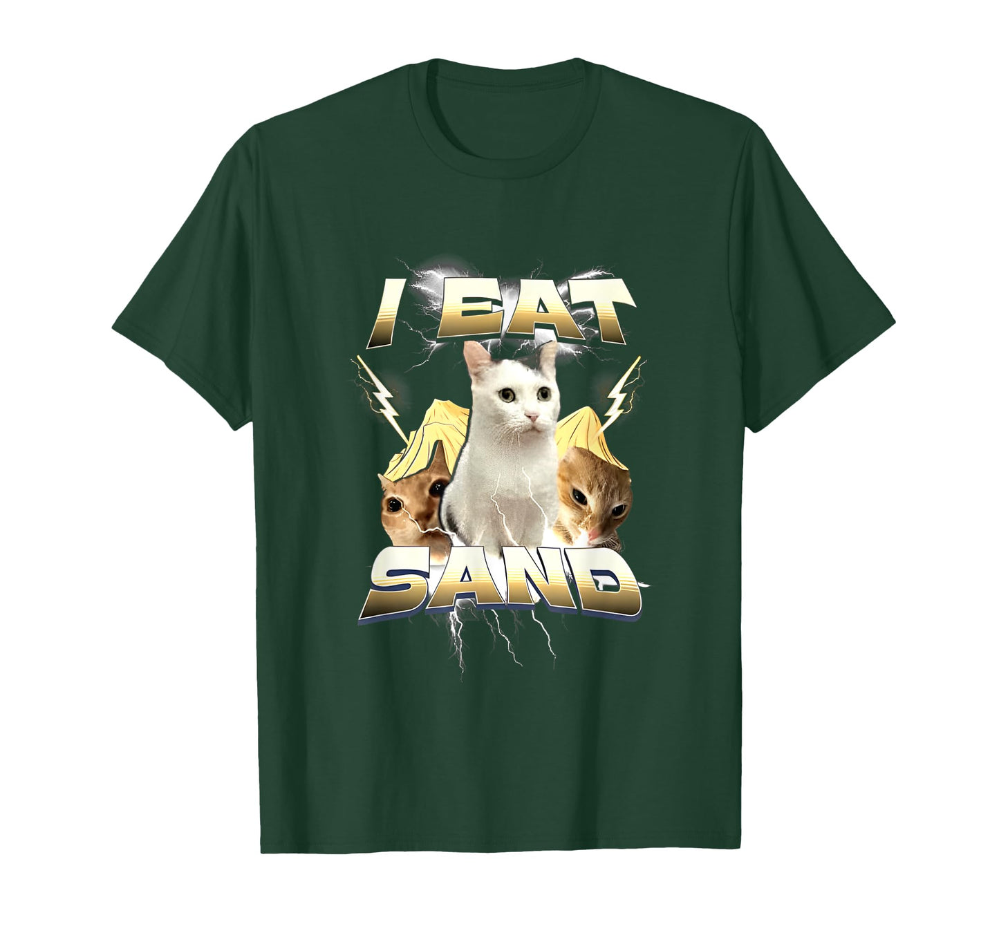 I Eat Sand Funny Cat Meme T-Shirt for Men Women