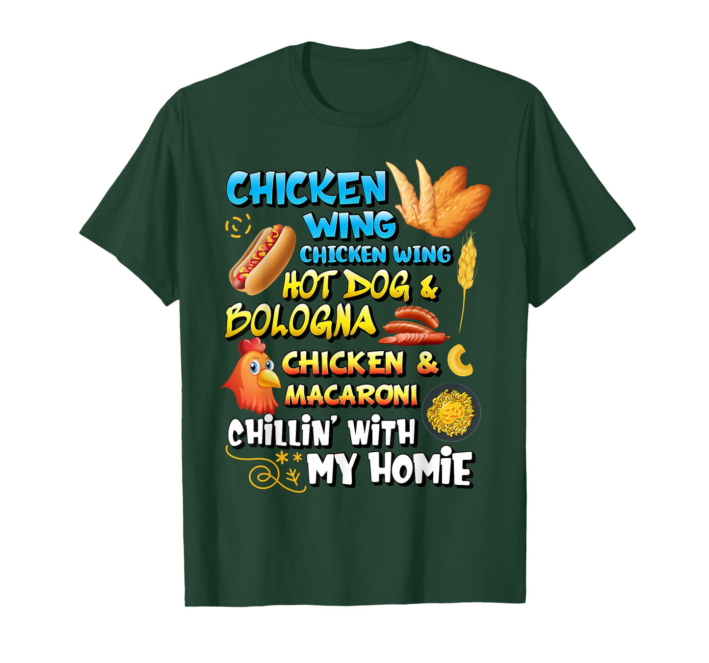 Chicken Wing Chicken Wing Hot Dog and Bologna Shirt Toddlers T-Shirt