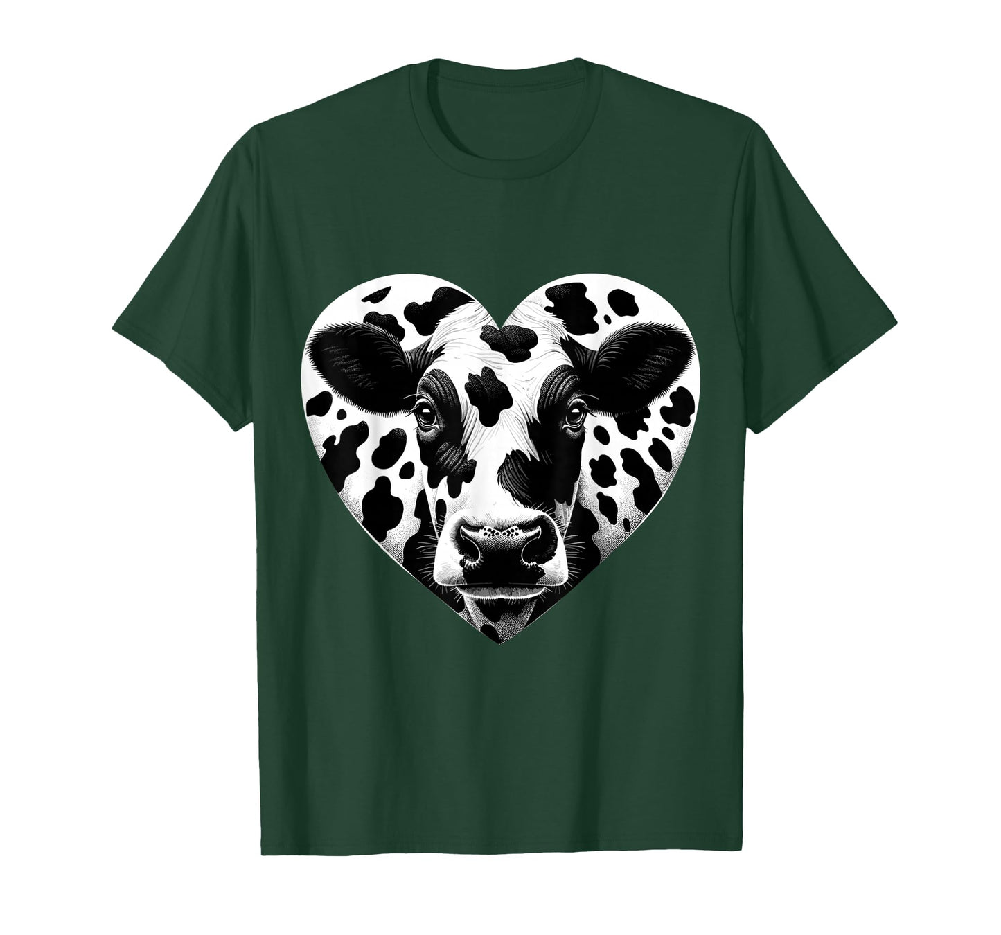 Cow Print Heart Cow Farmer Girl T-Shirt