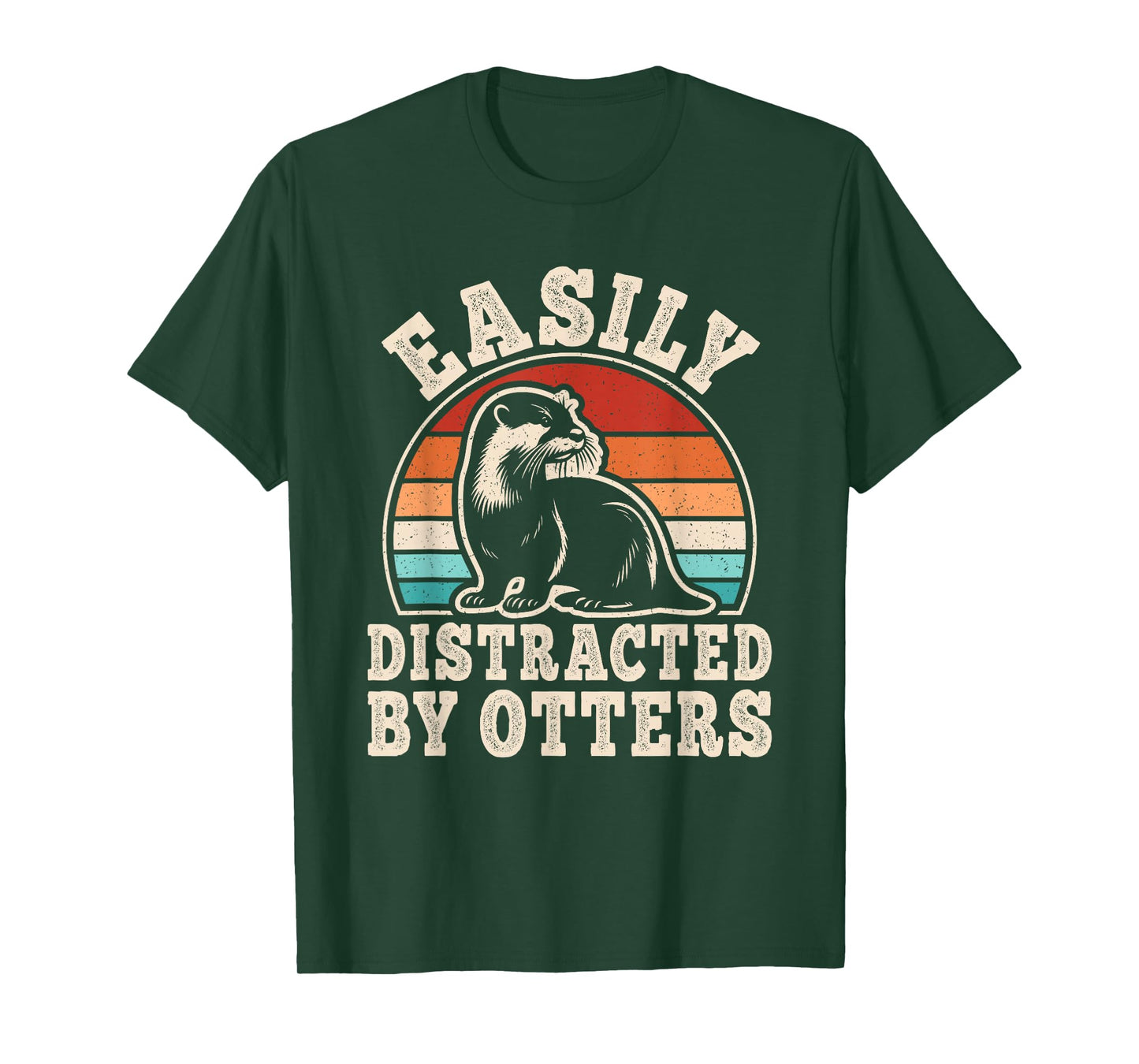 Easily Distracted by Otters Retro Otter Men Women Kids T-Shirt