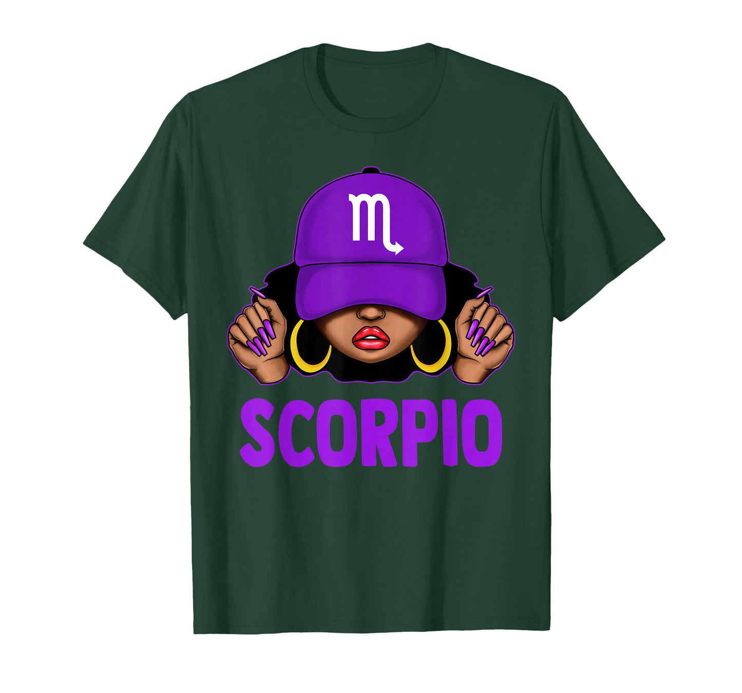 Scorpio Queen Black Woman Purple Cap It's My Birthday T-Shirt