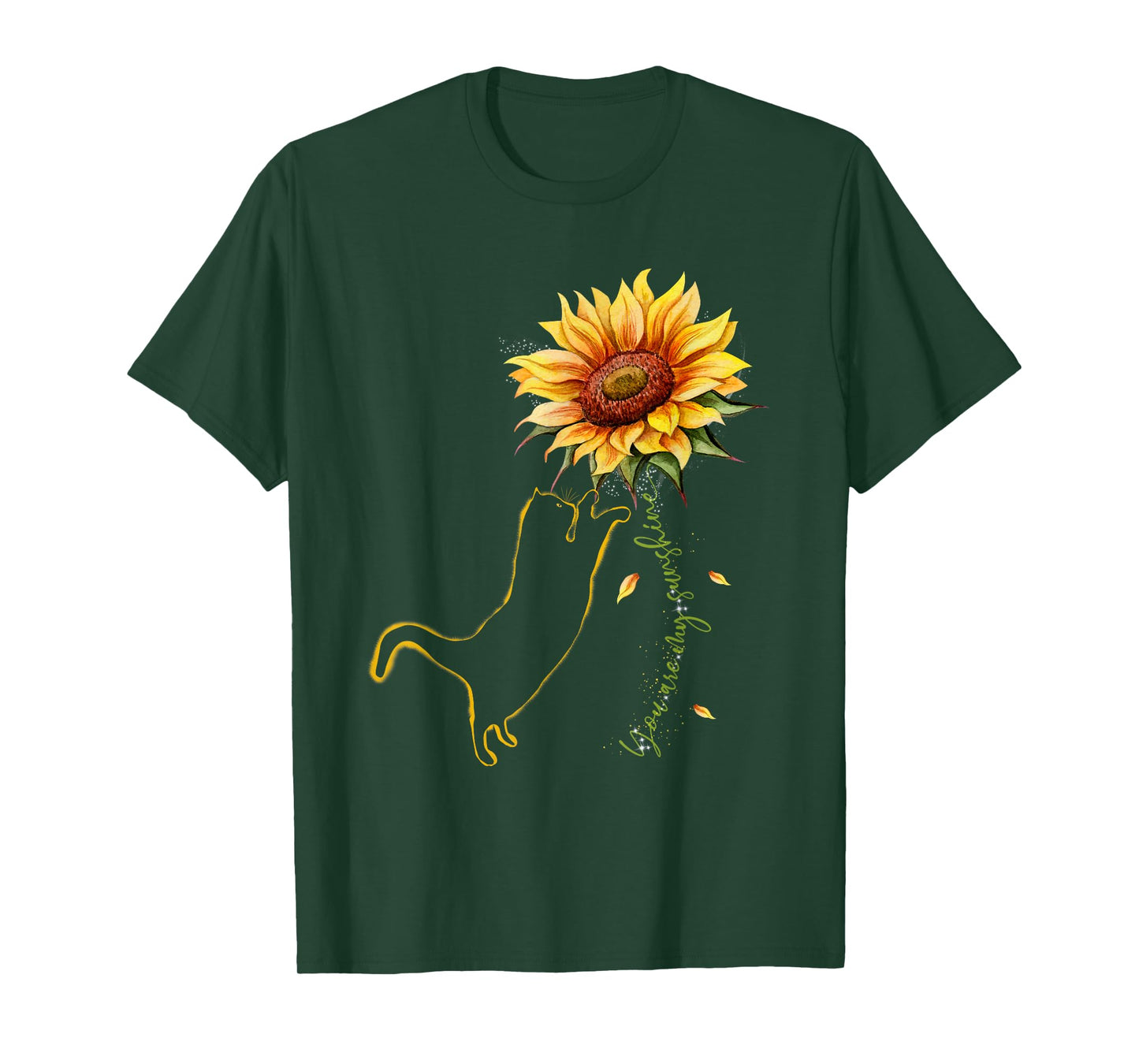 Cat Graphic , Cat Sunflower Shirt, Cat Sunshine, Cat Lover T-Shirt