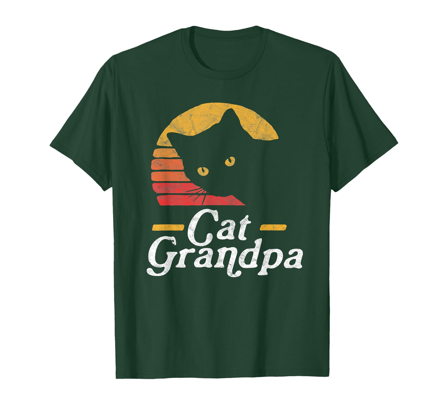 Cat Grandpa Vintage Eighties Style Cat Retro Distressed T-Shirt