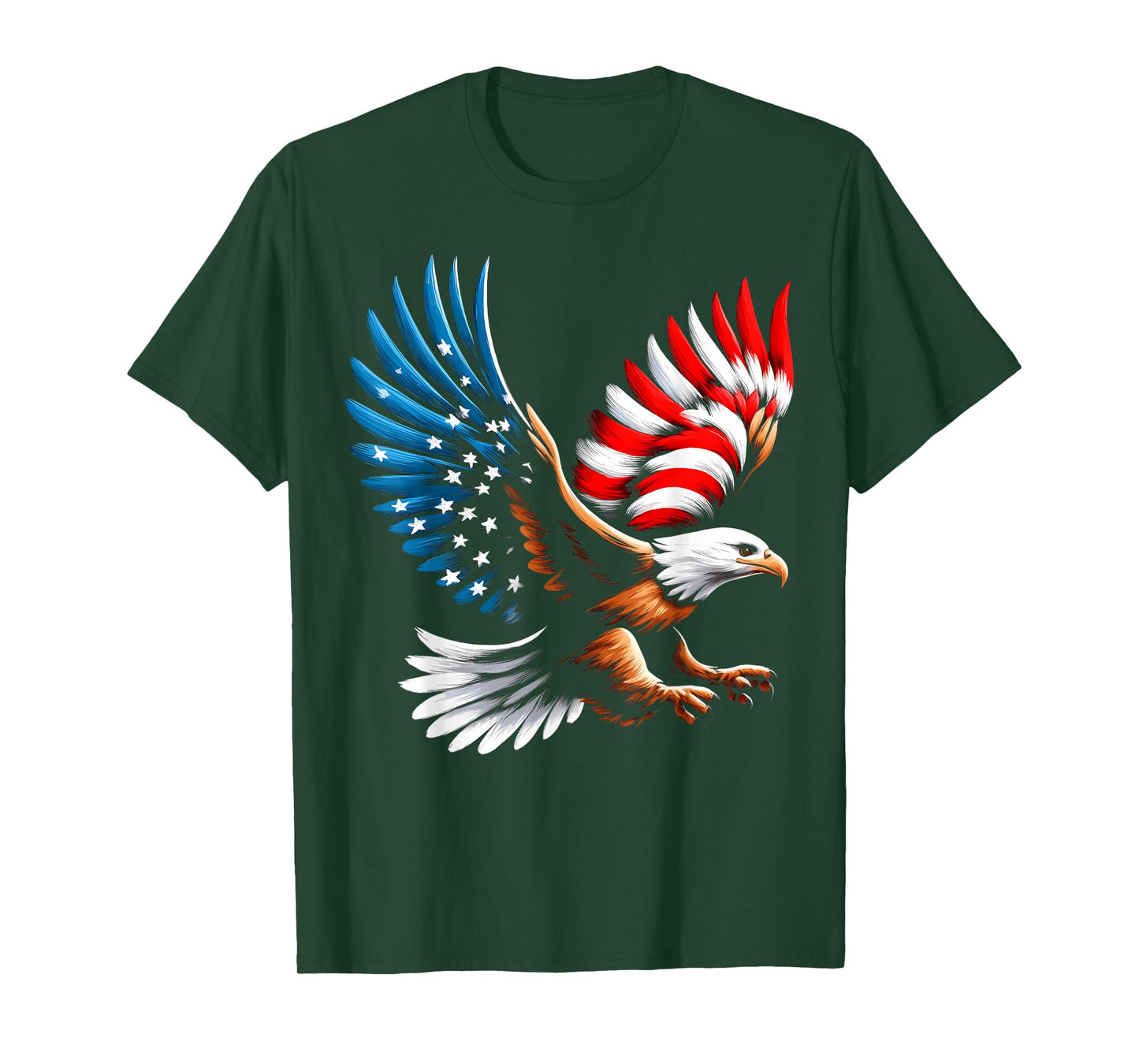 Bald Eagle & Patriotic American Flag 4th of July Women Girls Kids Men T-Shirt