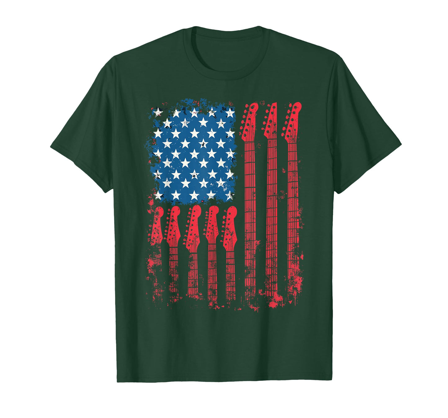Guitar American Flag T-Shirt