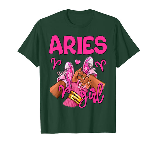 Aries Girl Birthday Queen Women Sneakers Zodiac Sign T-Shirt