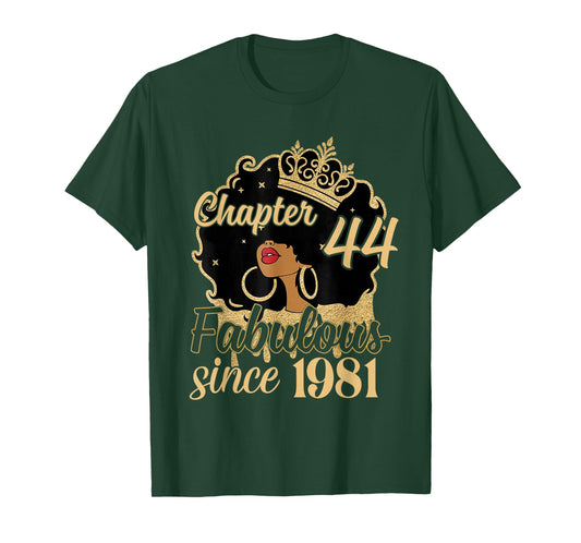 Chapter 44 Fabulous Since 1981 44th Birthday for Girls Women T-Shirt