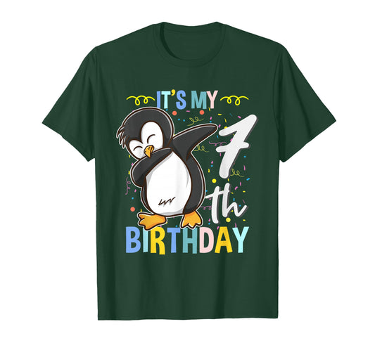 Its My 7th Birthday Dabbing Penguin T-Shirt