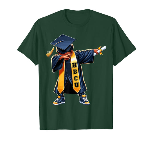 Kids HBCU Funny Boys Grad Dabbing Graduation T-Shirt