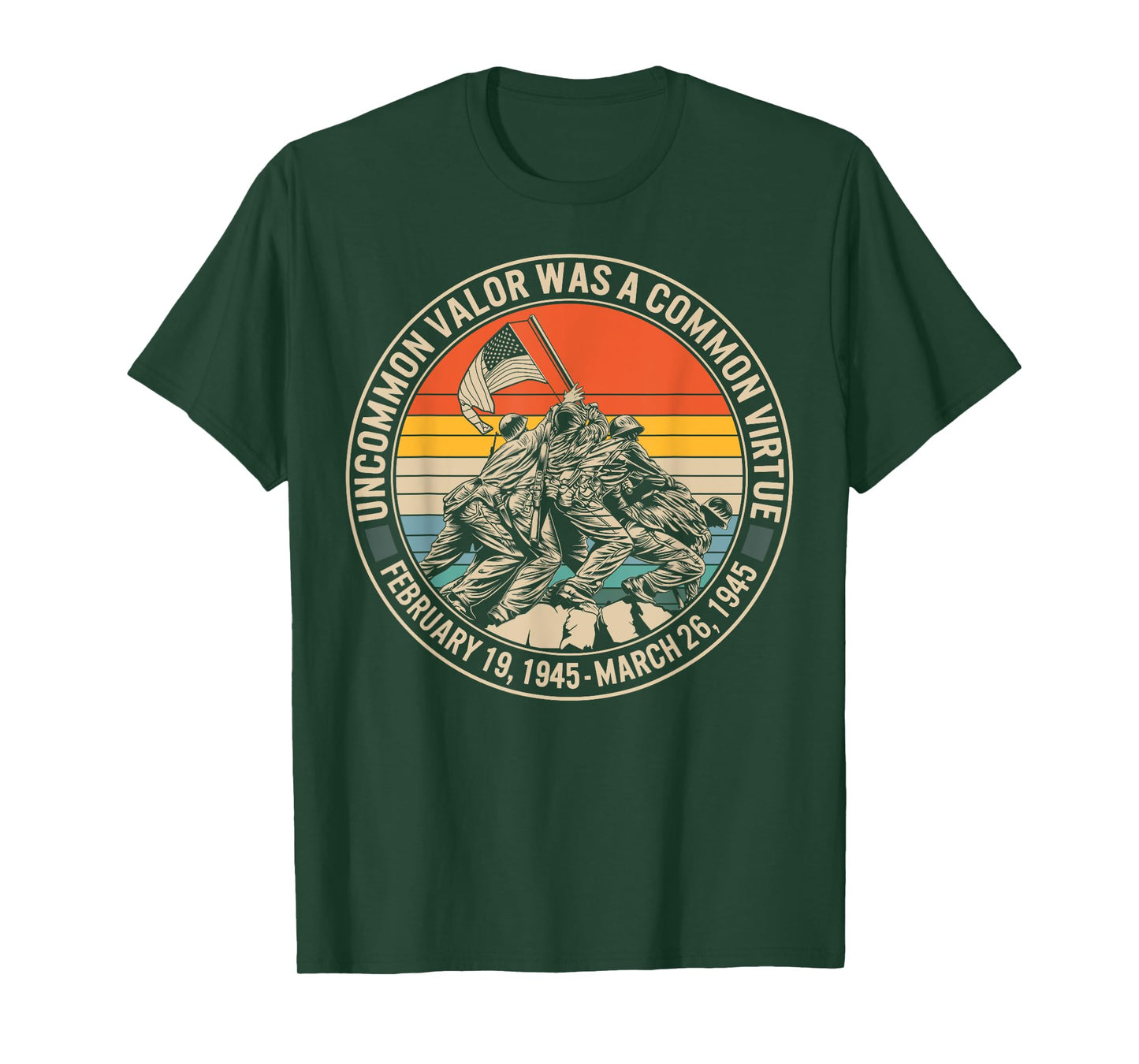 World War Two Uncommon Virtue Flag Raising Iwo Jima Tee 1945 T-Shirt