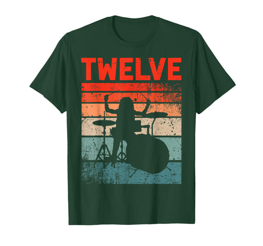 12 Year Old Shirt 12th Birthday Boy Drummer Drums Drumming T-Shirt